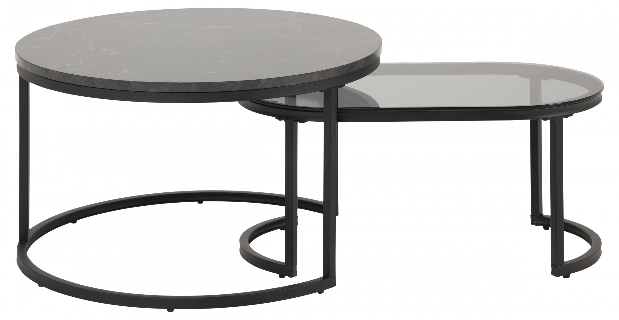 ACTONA GROUP Couchtisch "Spiro,Tisch-set, 2-teilig, 1 rund & 1 oval, Scandi günstig online kaufen