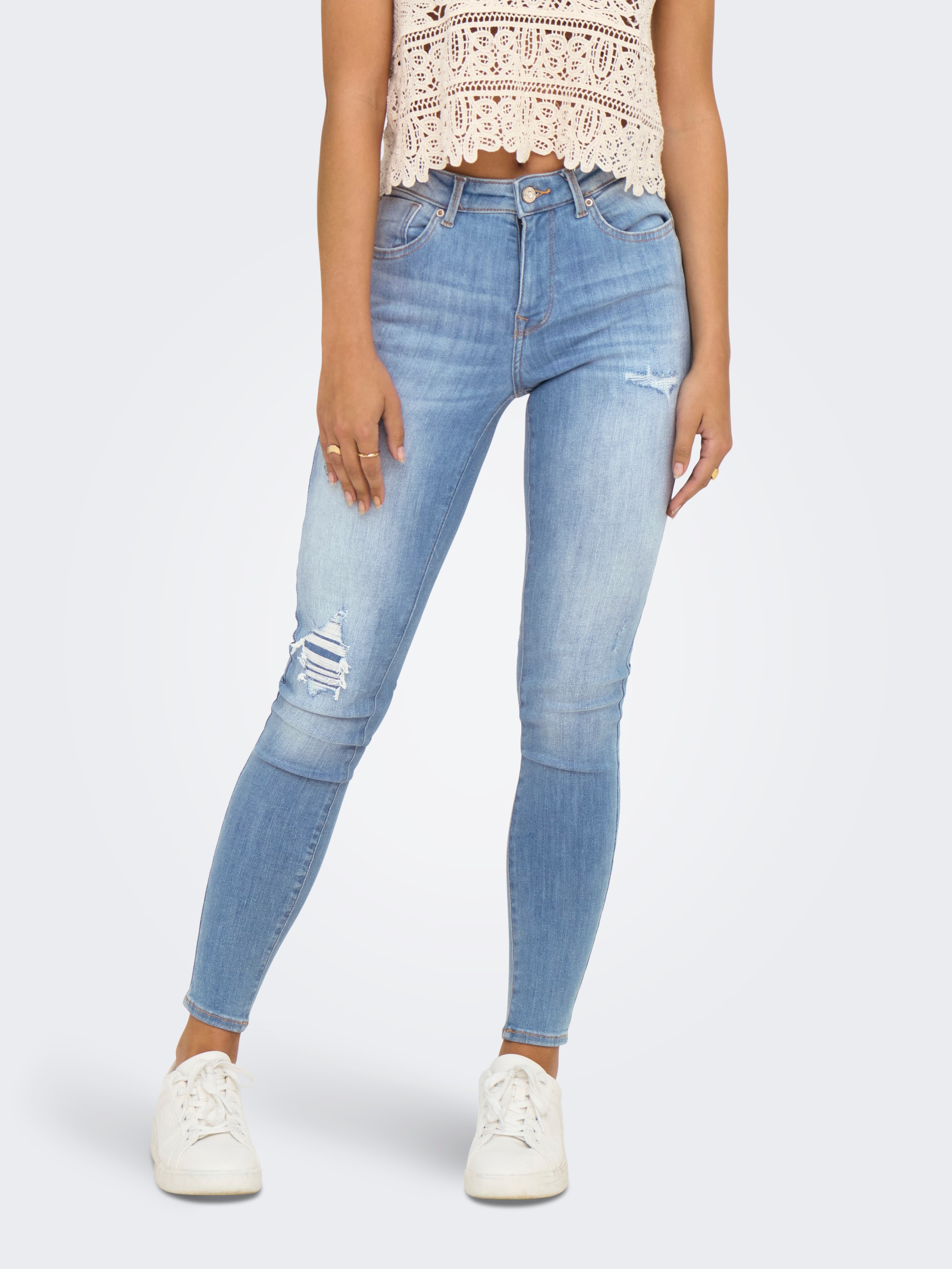 ONLY Skinny-fit-Jeans "ONLPOWER – Push-up-Jeans mit mittlerer Leibhöhe", mo günstig online kaufen