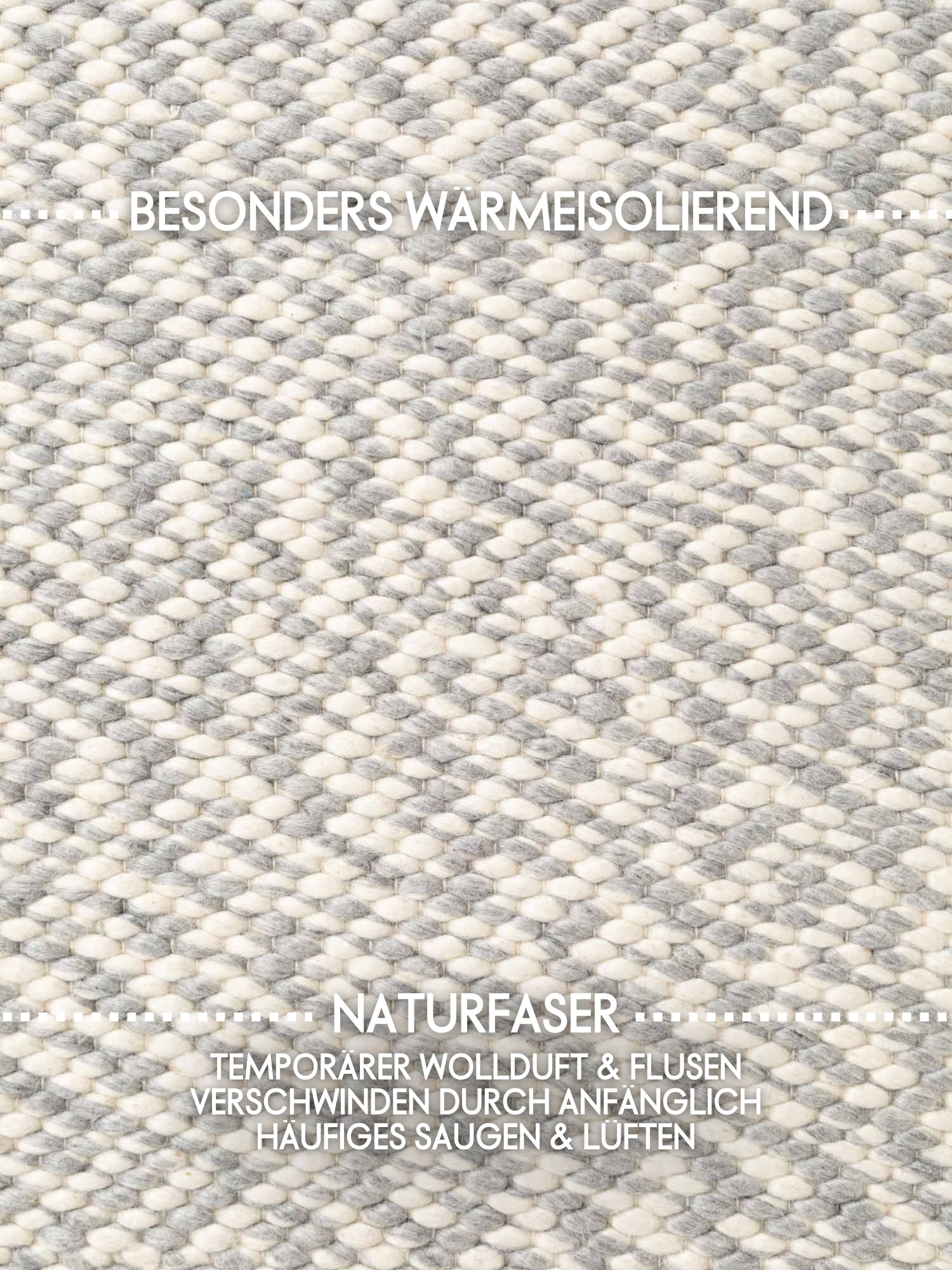Wollteppich ELLE DECORATION "Beans", meliert, grau, natur, B:200cm H:10mm L:290cm, Wolle, Teppiche, Handweb Teppich Wolle, Perlenstruktur, Wohnzimmer, Schlafzimmer, Flur 3