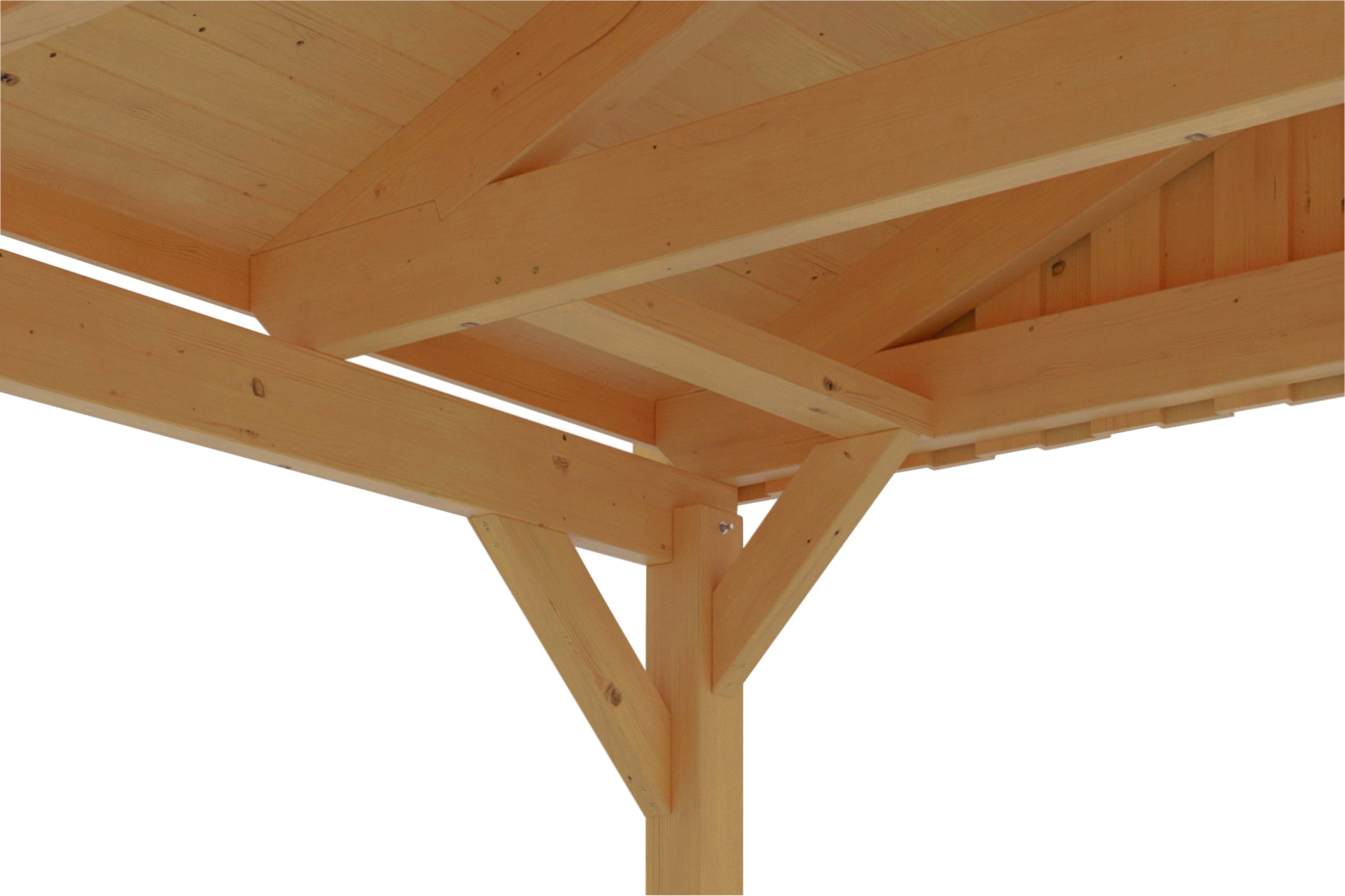 Skanholz Einzelcarport »Fichtelberg«, Leimholz-Nordisches Fichtenholz, hellbraun, mit roten Schindeln
