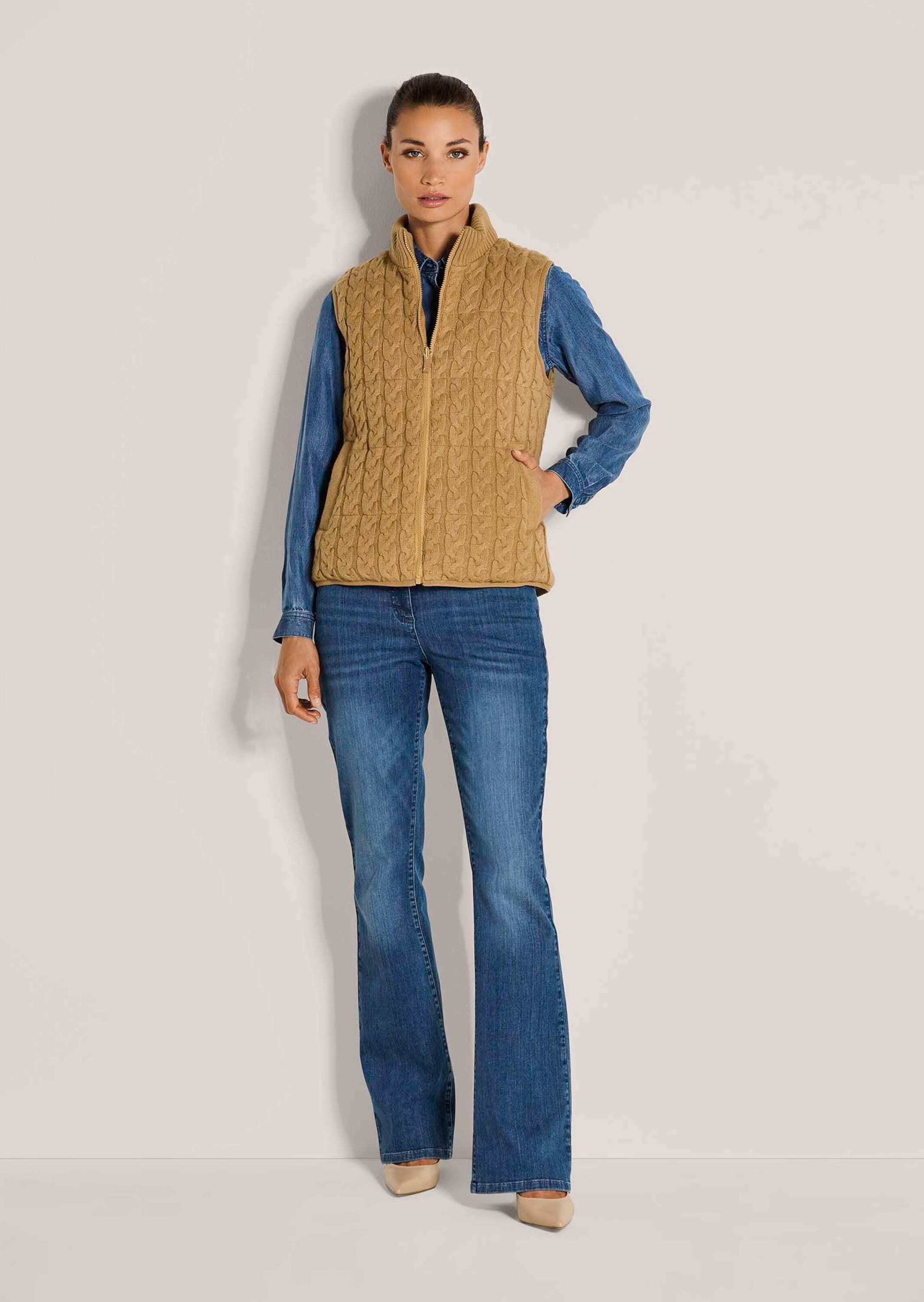 MADELEINE Kurzweste "Weste Strickweste mit Zopfmuster" günstig online kaufen