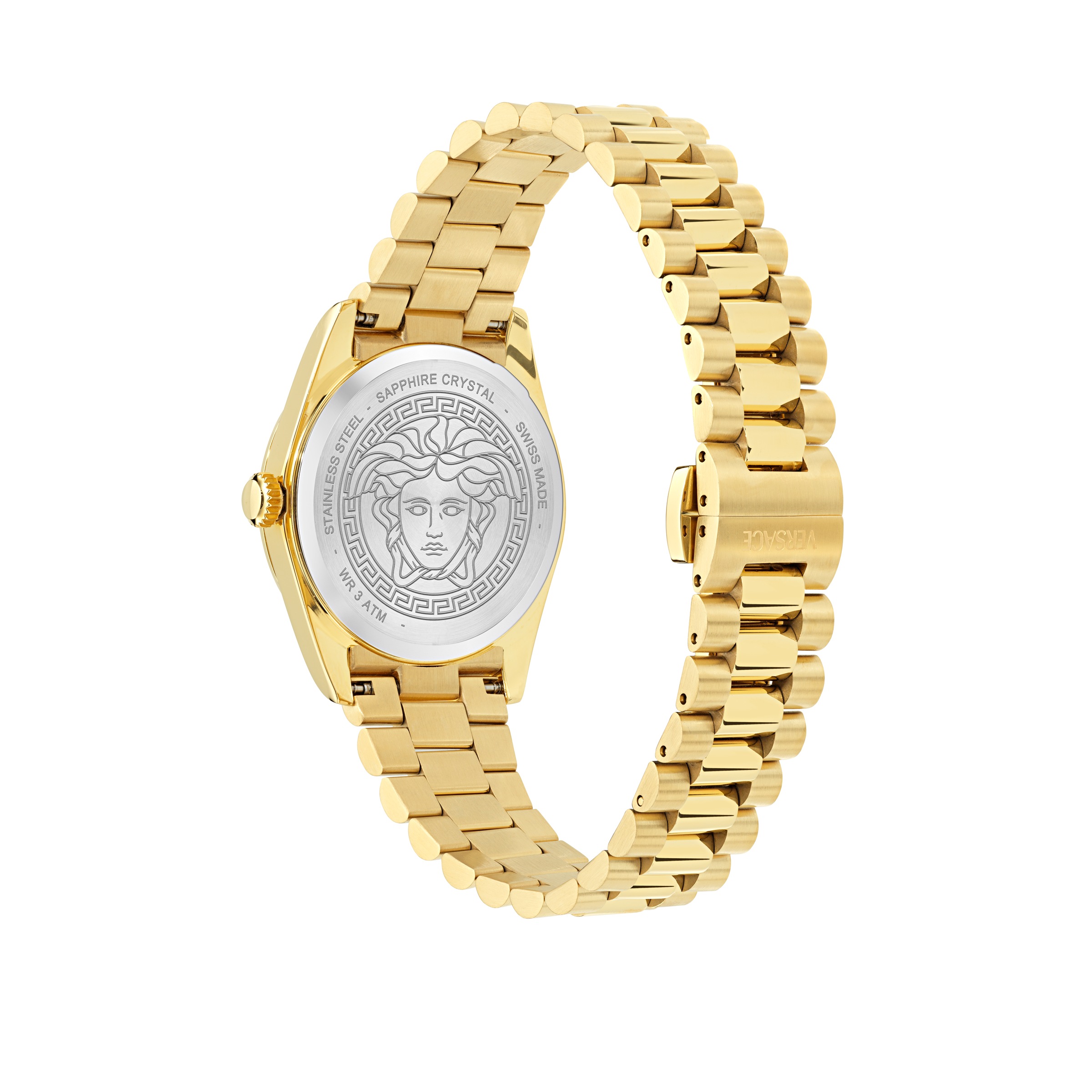 Versace Quarzuhr »MILLENYIUM LADY« Armbanduhr, Damenuhr, Swiss Made, Edelstahlarmband, analog