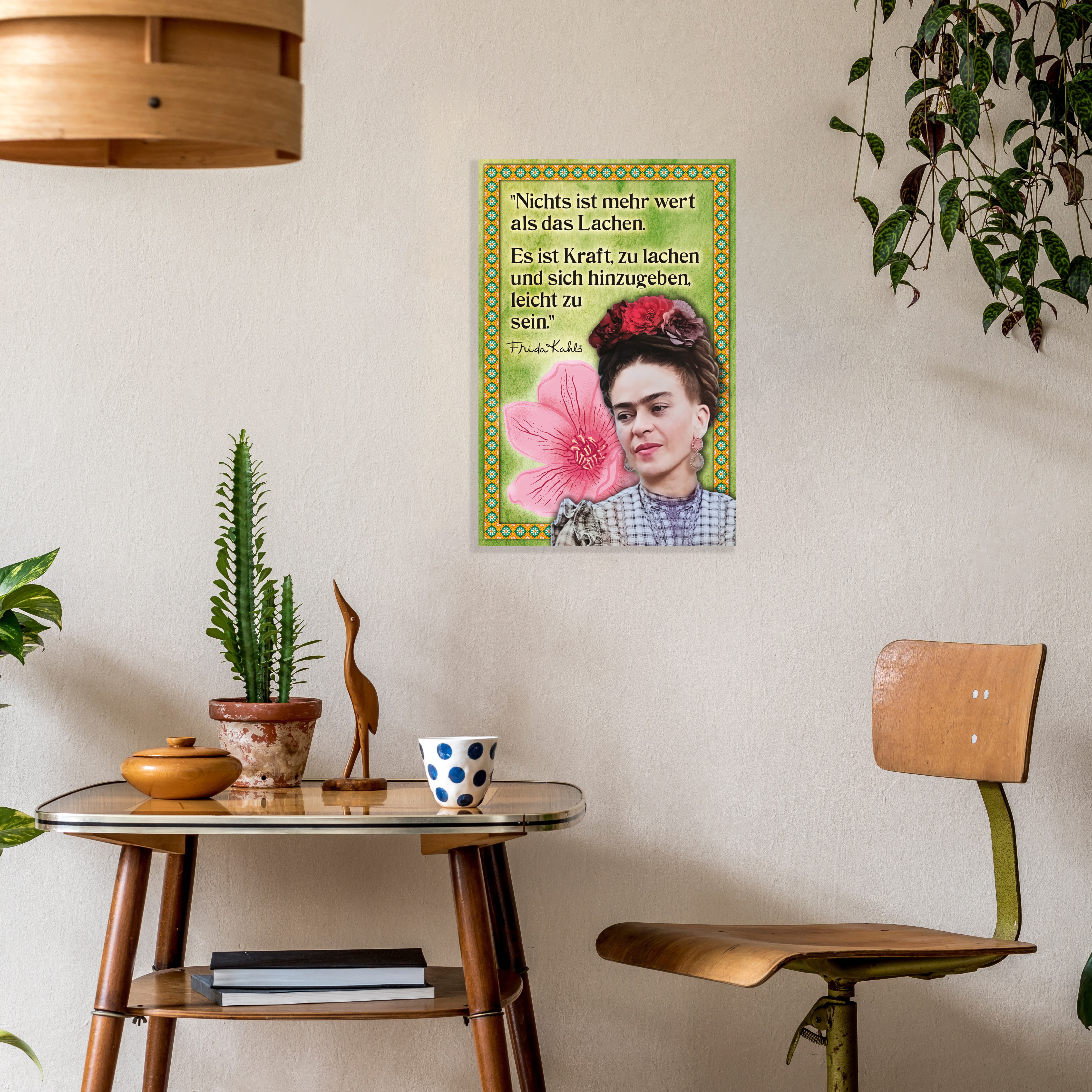 LuckyLinde Wanddekoobjekt "Frida Kahlo - Kraft zu Lachen" Exklusive JANOSCH Kindermotive, Stahlschild