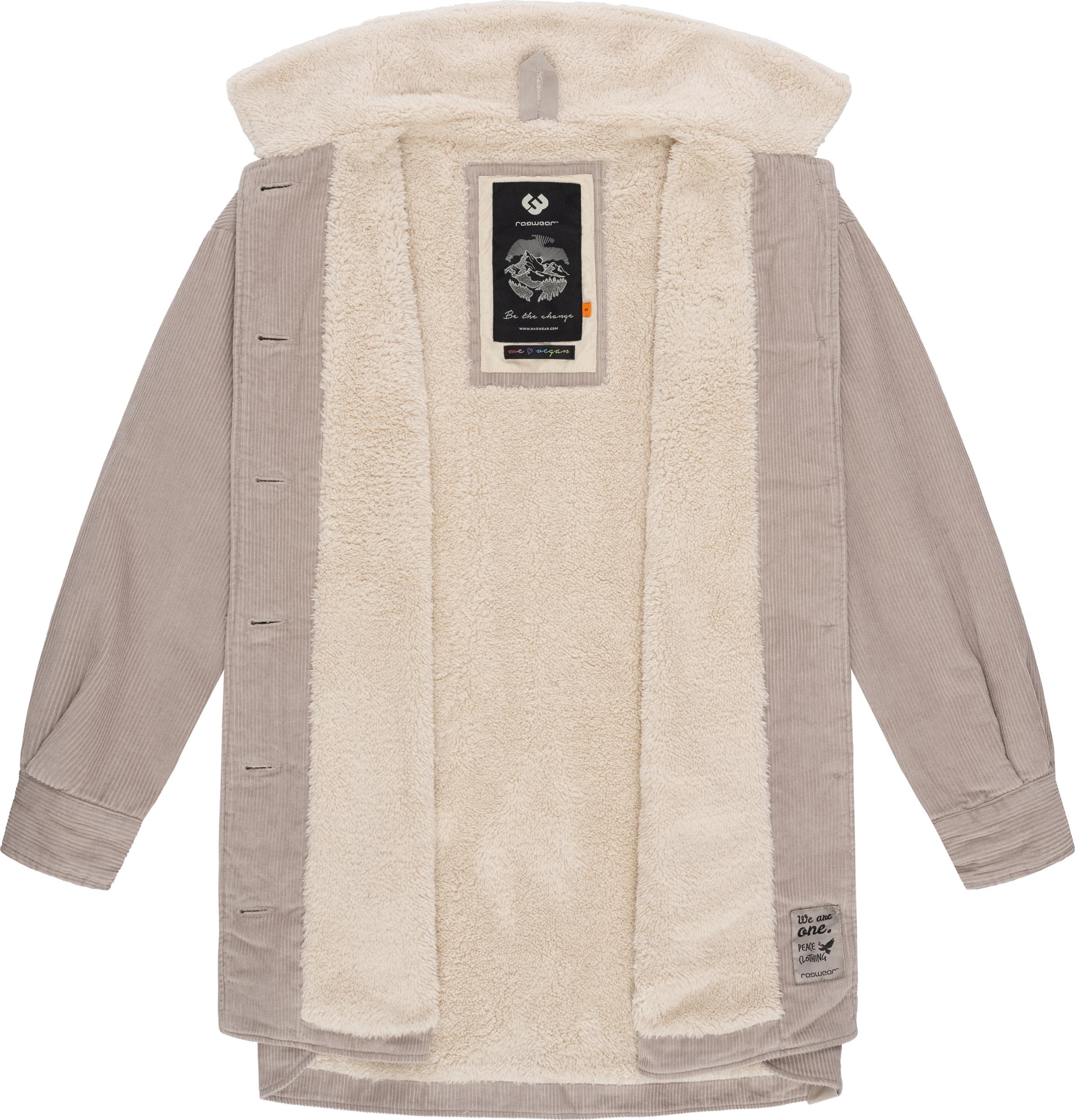 Ragwear Cordjacke »Kyoka«, ohne Kapuze, Stylische Damen Jacke aus Cord mit flauschigem Innenfutter