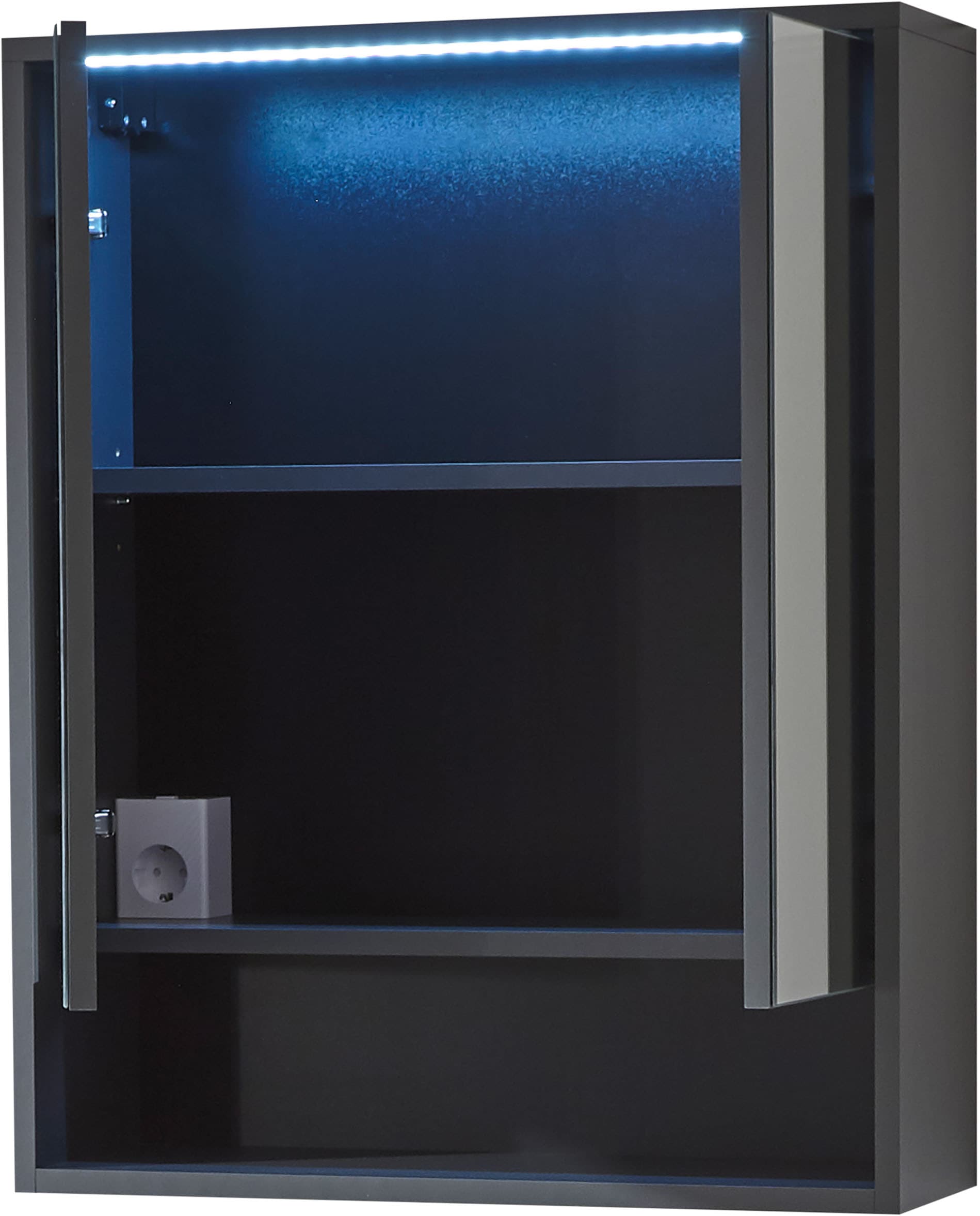 BASIC by Balculina Spiegelschrank »Lucera Spiegelschrank, Badezimmerschrank BxHxT 60x75x20«, (1 St.), Breite 60 cm, Tür L/R montierbar, LED-Beleuchtung