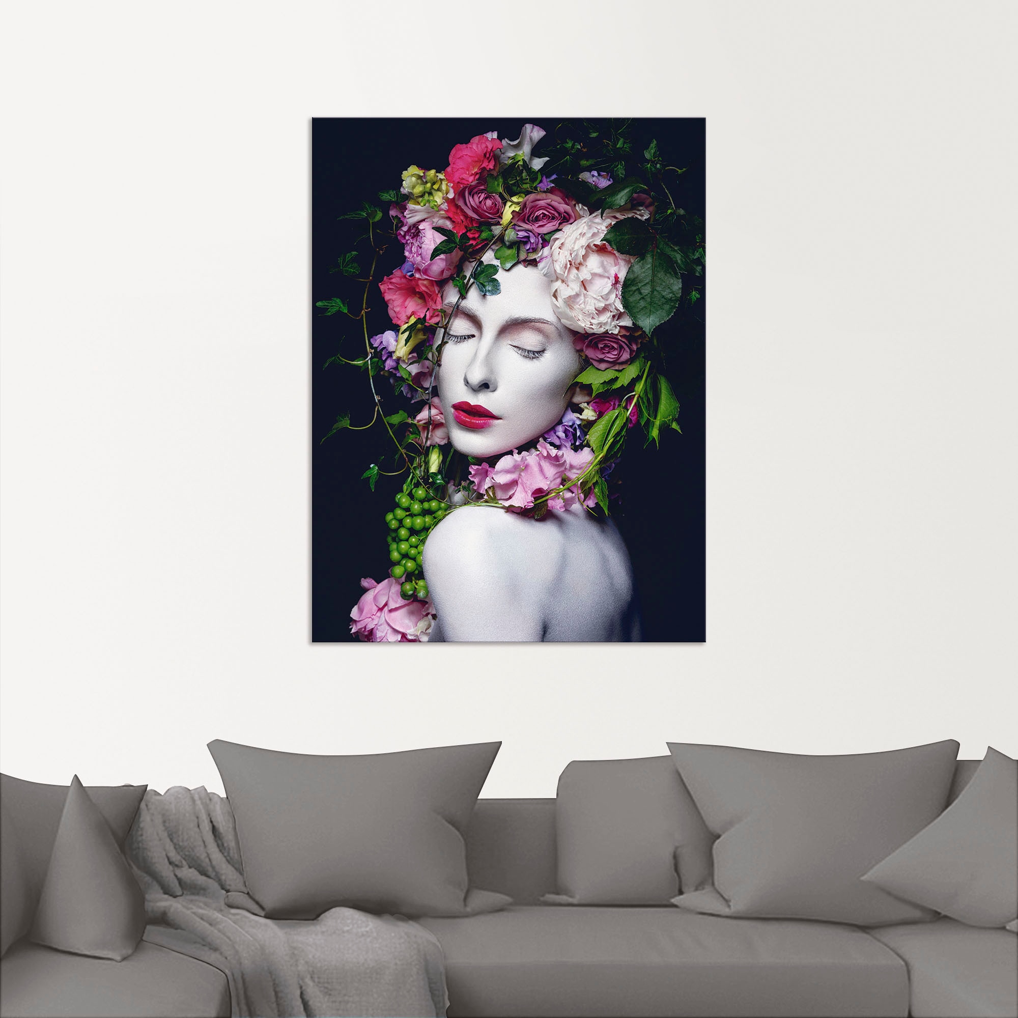 Artland Wandbild »Schöne Blumenkönigin«, Bilder von Frauen, (1 St.), als Alubild, Outdoorbild, Leinwandbild, Poster, Wandaufkleber