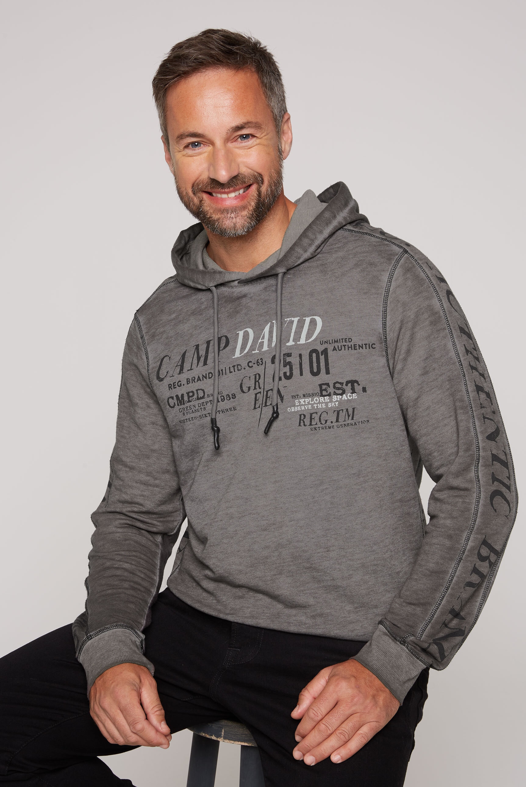 Camp David Kapuzensweatshirt Grn Kapuzenpullover Pullover Herren Stylisch  Herren Pullover Hoodie