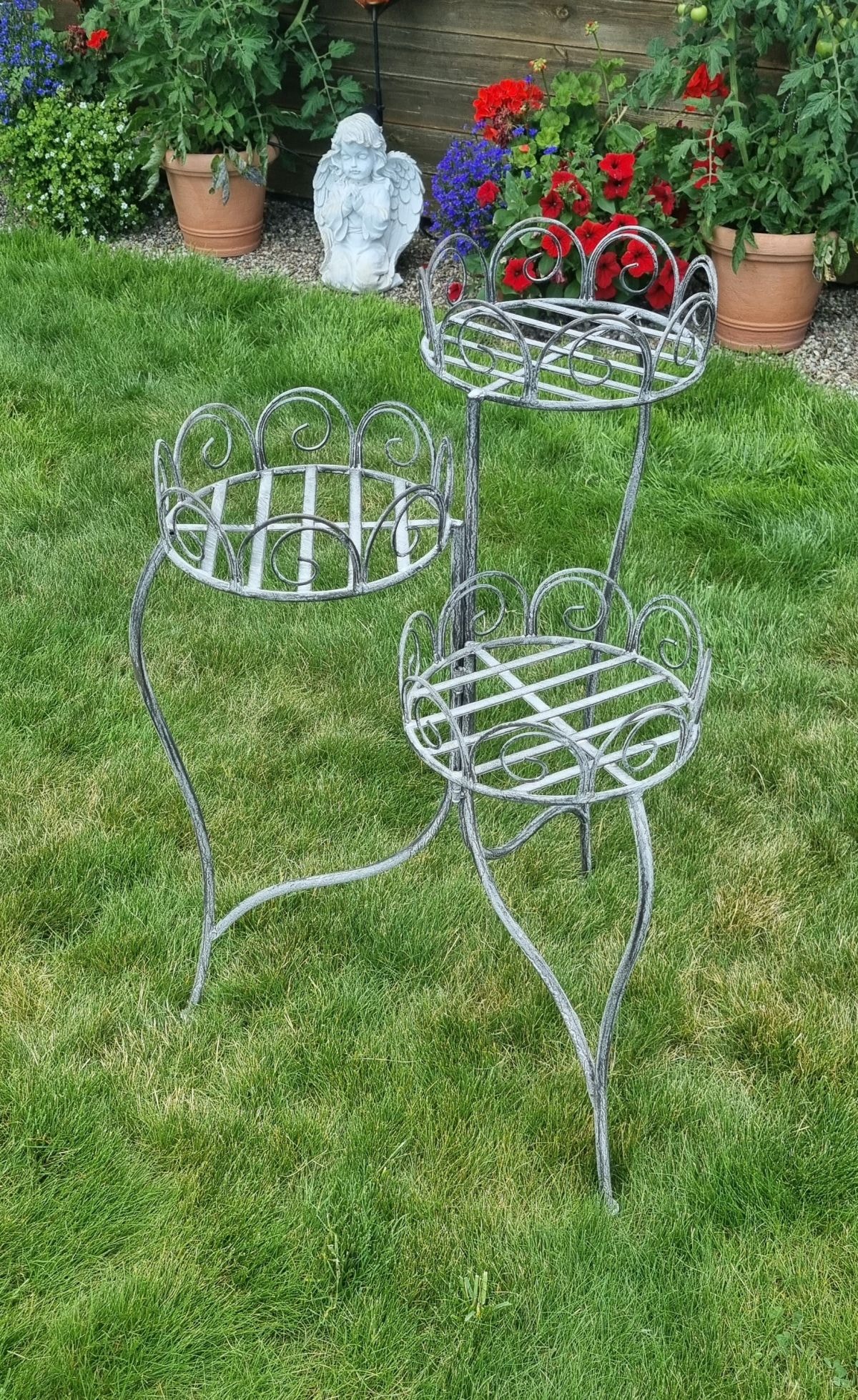 Ambiente Haus Blumenhocker »Blumenständer in grau (H) 70cm« 1 Stk. tlg. aus Schmiedeeisen mit Pulverbeschichtung für Innen- und Außenbereich