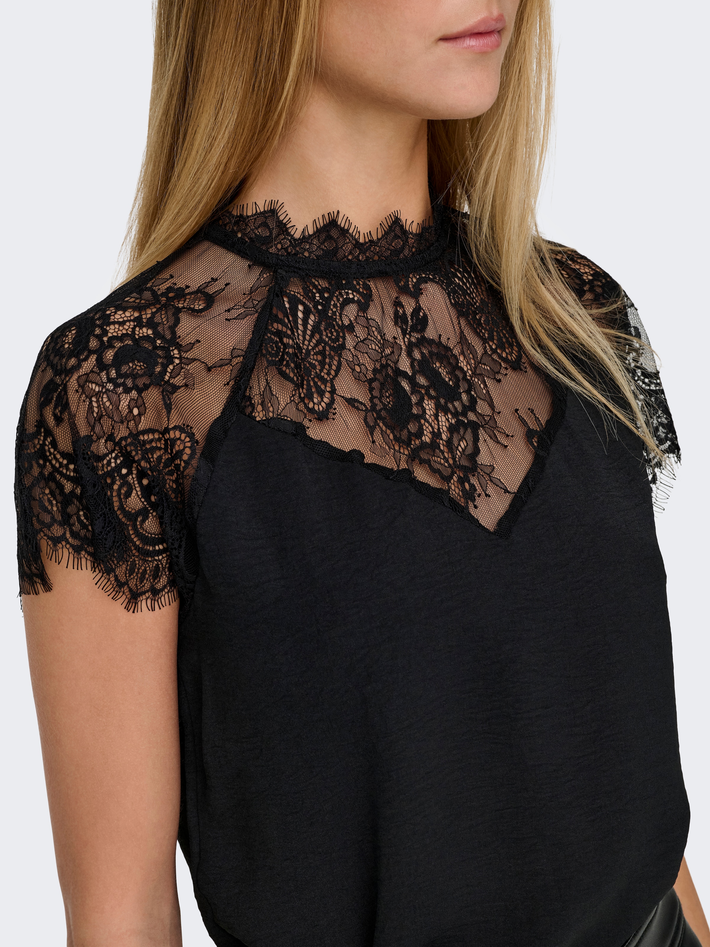 ONLY Spitzenshirt »ONLLIVA S/S LACE TOP EX PTM«