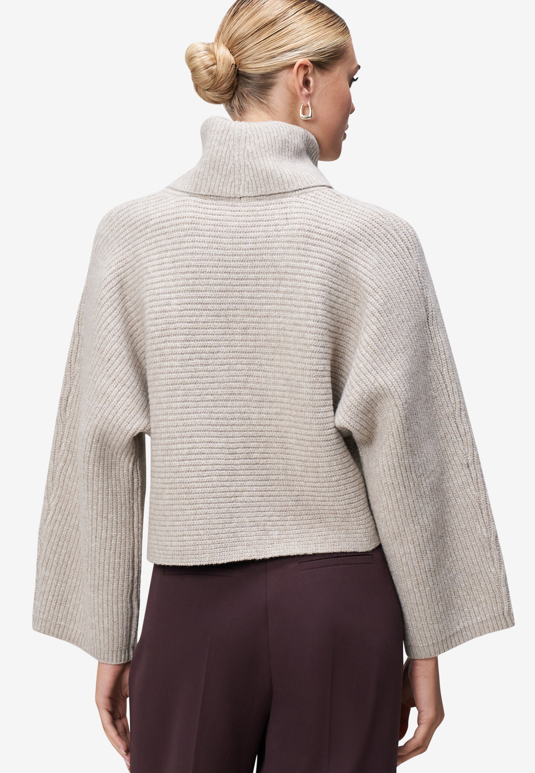 Zero Rollkragenpullover Winterpullover mit Fledermausärmeln