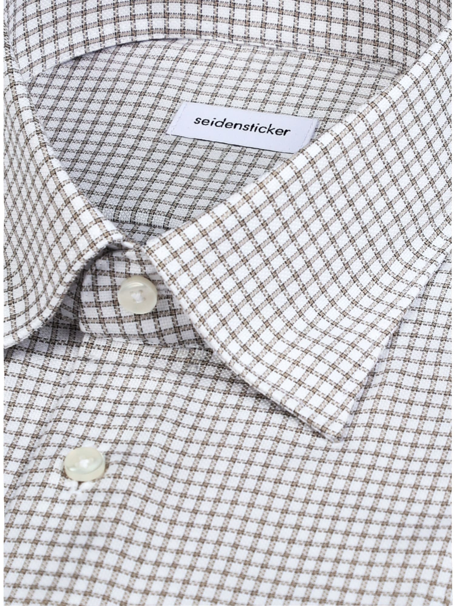 seidensticker Businesshemd »Schwarze Rose« Shaped 1/1 Covered-Button-Down-Kragen Karo