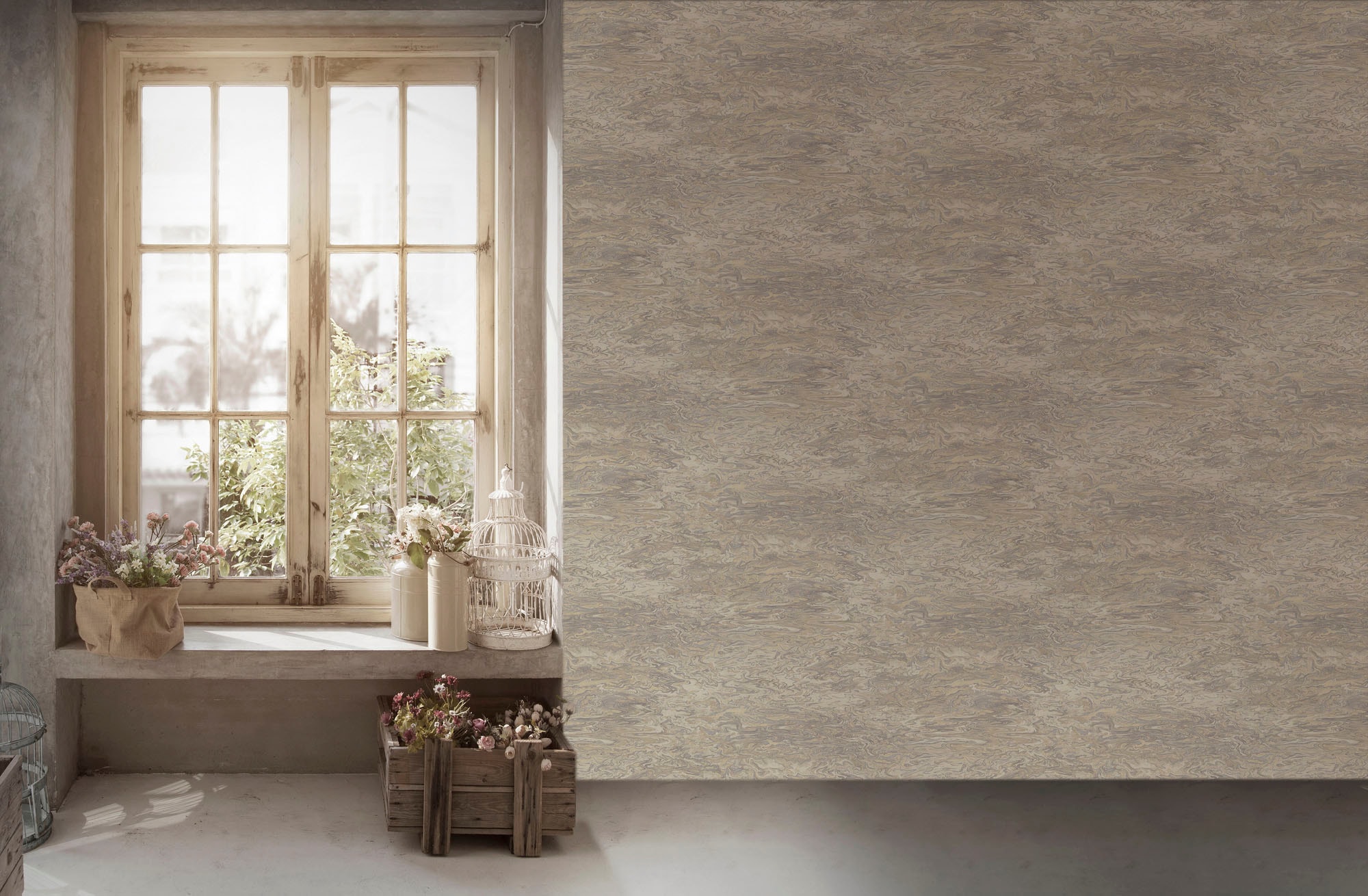 living walls Vliestapete »My Home My Spa«, abstrakt-bedruckt-schimmernd, Tapete Abstrakt Tapeten Wohnzimmer Schlafzimmer Küche Flur Design Büro