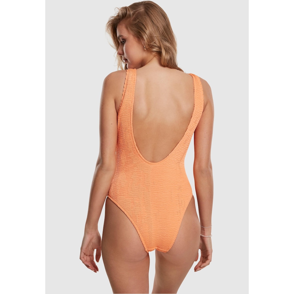 URBAN CLASSICS Monokini »Urban Classics Damen Ladies Crinkle High Leg Swimsuit«