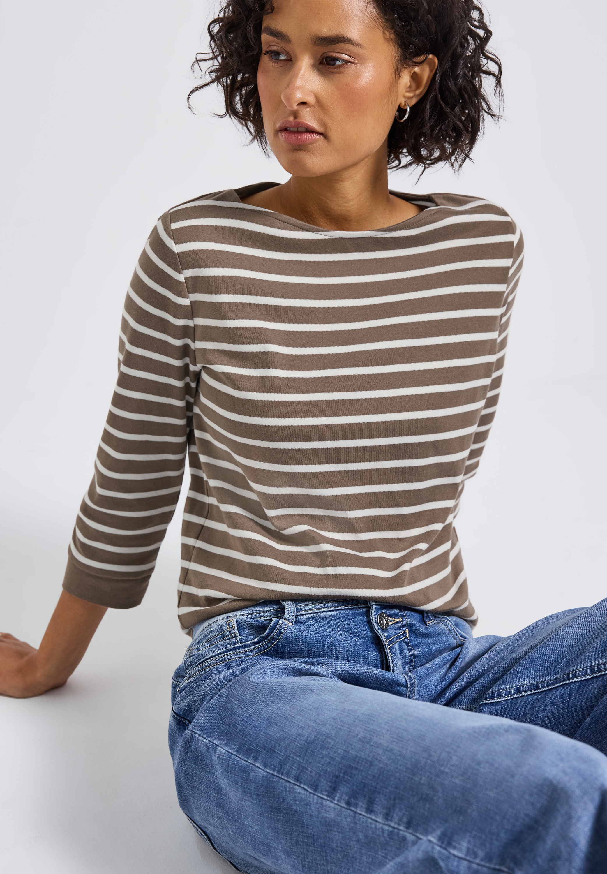 STREET ONE 3/4-Arm-Shirt "LTD QR Basic", Sommershirt im Ringel-Streifen-Loo günstig online kaufen