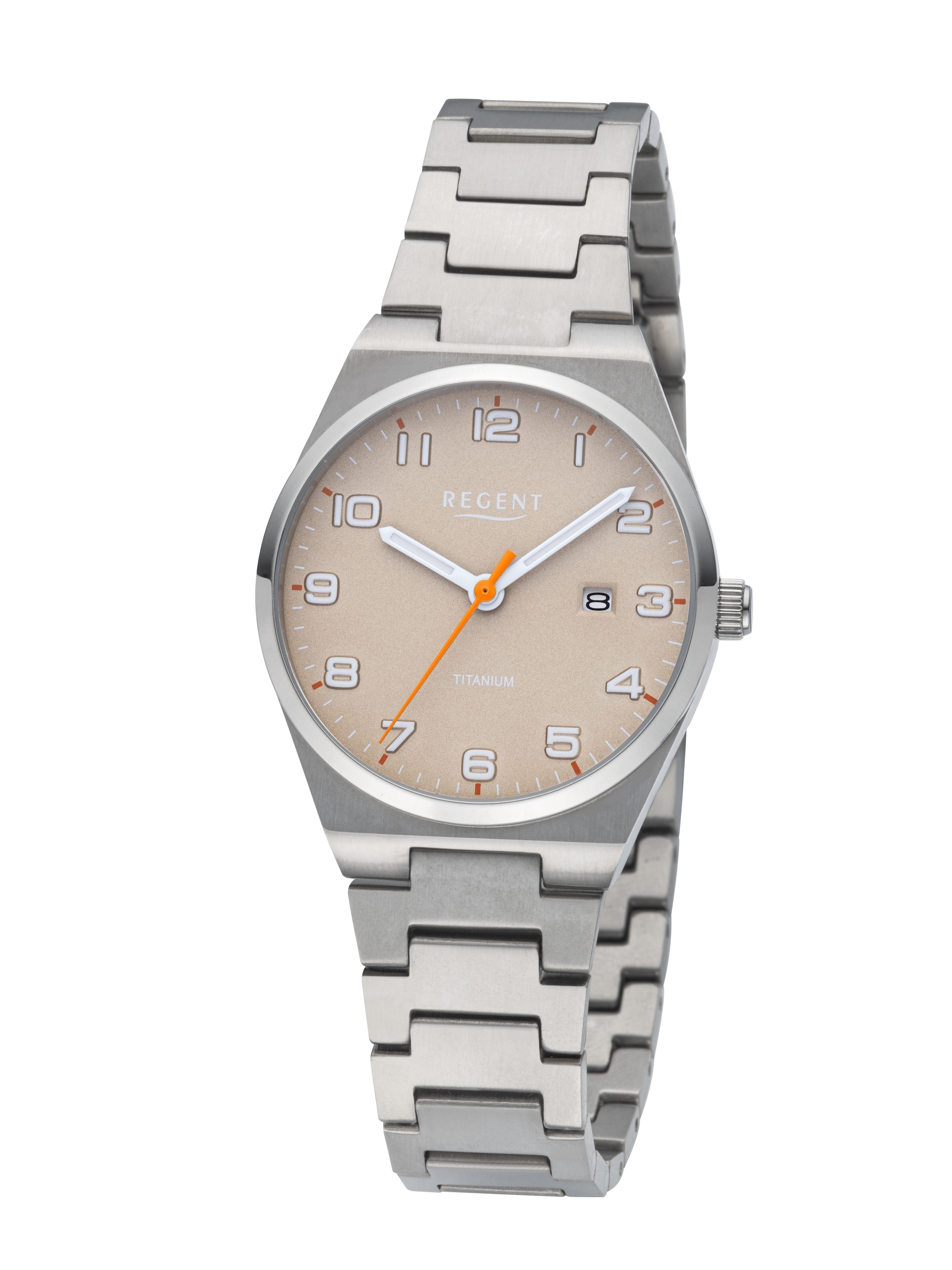 Regent Titanuhr Quarzuhr, Armbanduhr, Damenuhr, analog, Tag