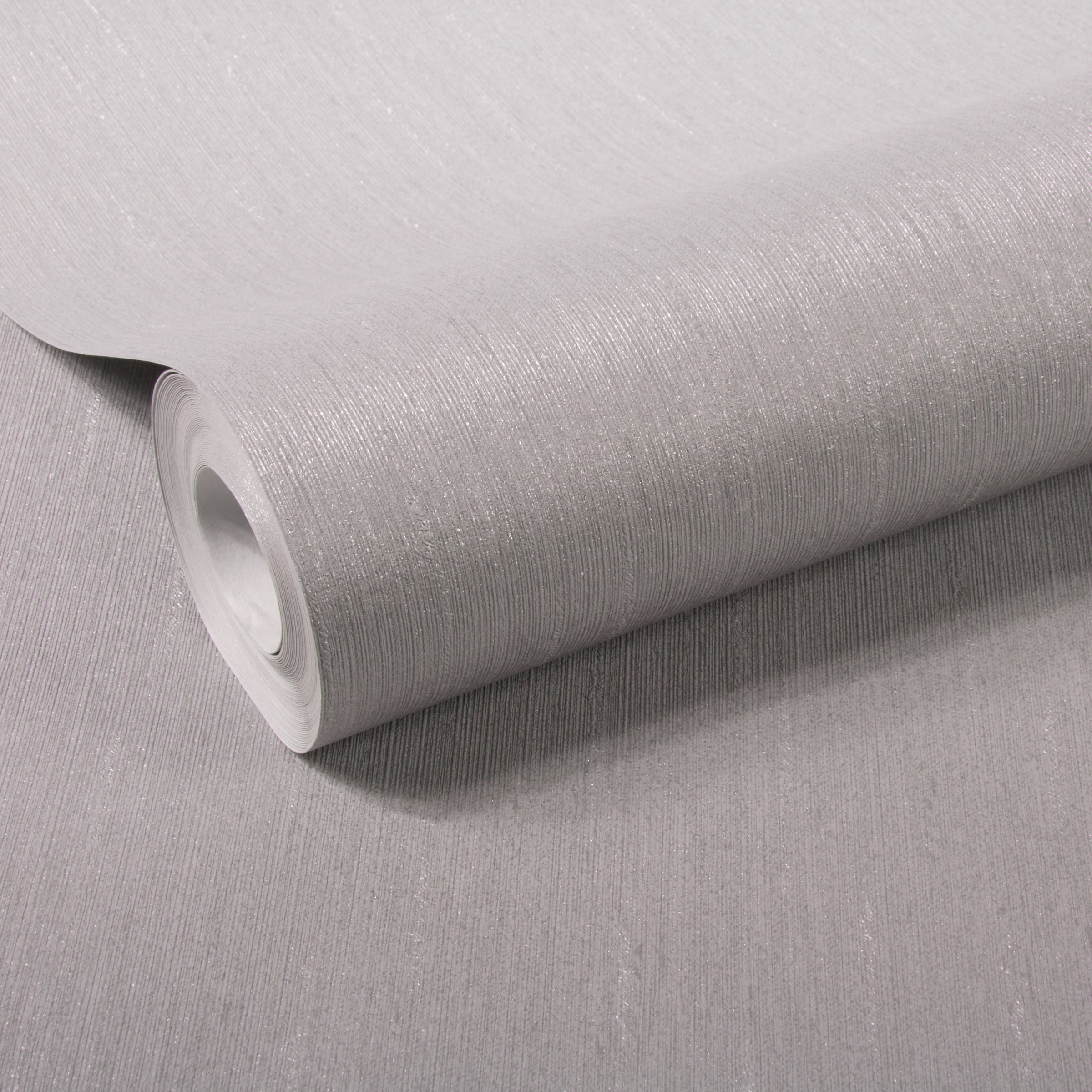 WOW Vliestapete »Linien Uni - Mica Effekt«, Leinenoptik, Grau - 10m x 1,06m