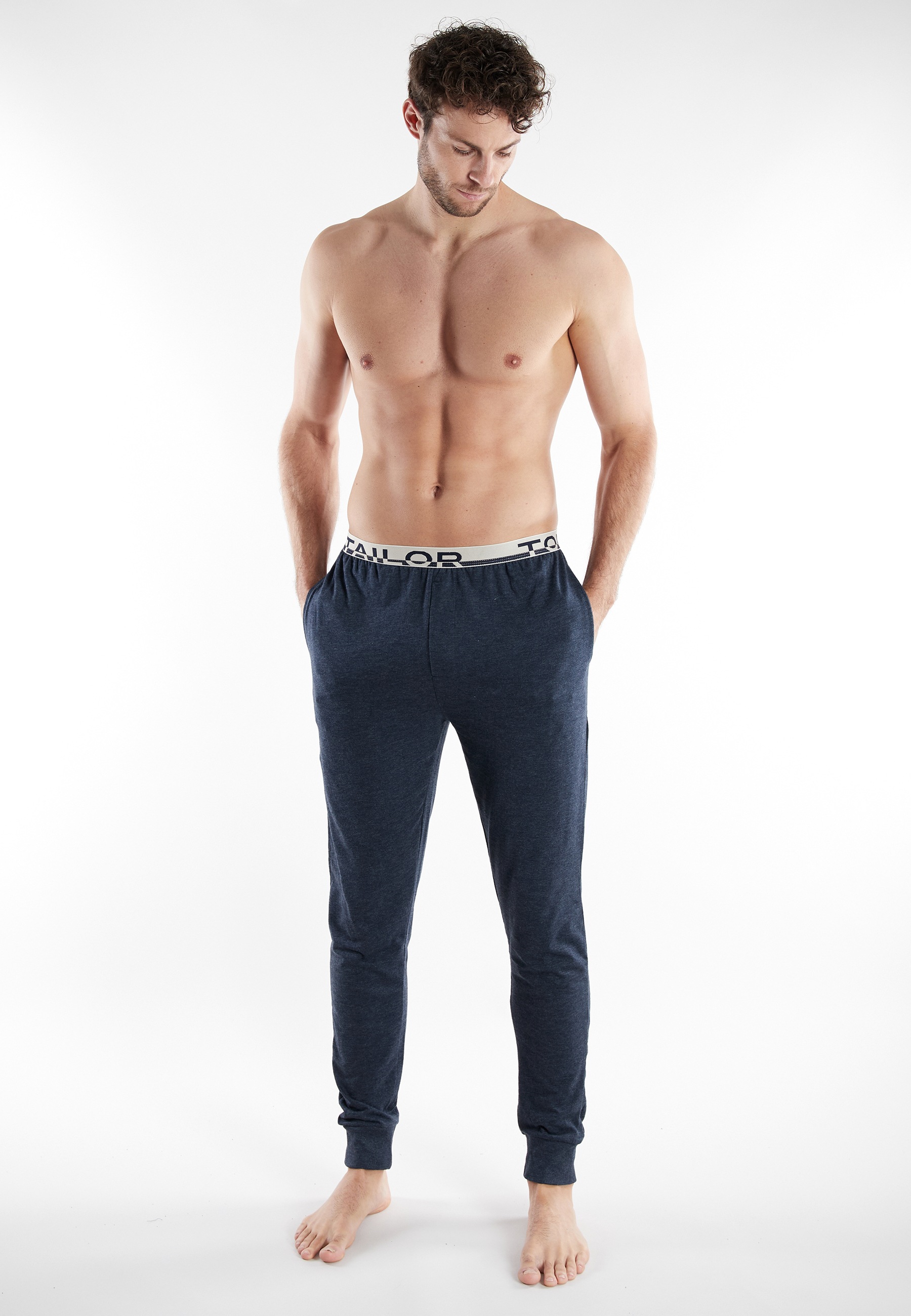 TOM TAILOR Pyjamahose »Brügge«  Logobund, schmaler Fit, Seitentaschen, atmungsaktiv, Baumwollmix