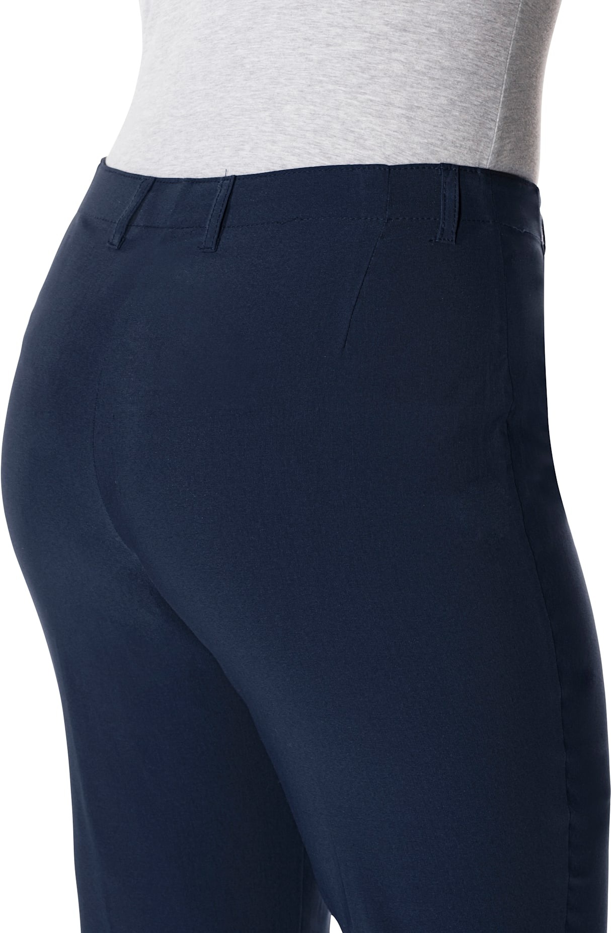 Webhose SHEEGO, Damen, Gr. 24, Kurzgrößen, blau (marine), 70% Viskose, 25% Polyamid, 5% Elasthan, unifarben, Hosen 3