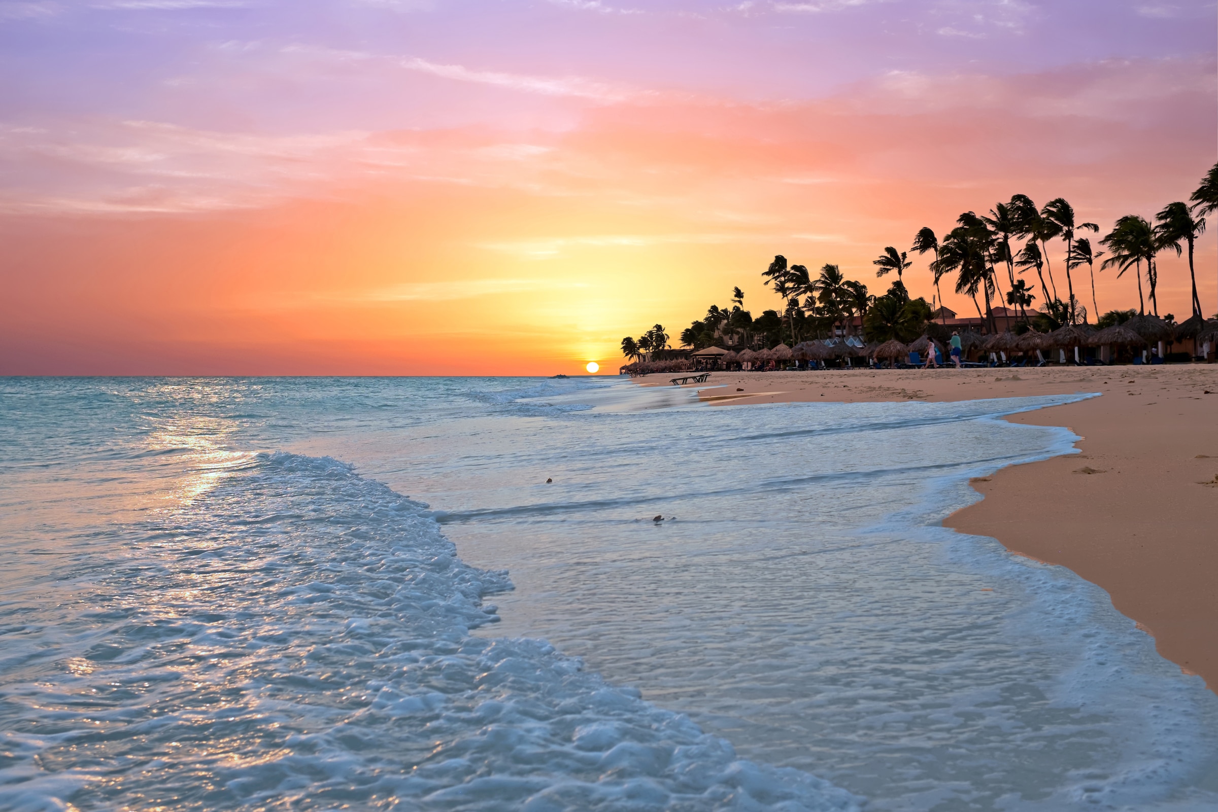Papermoon Fototapete "Aruba Beach Sunset" glatt günstig online kaufen