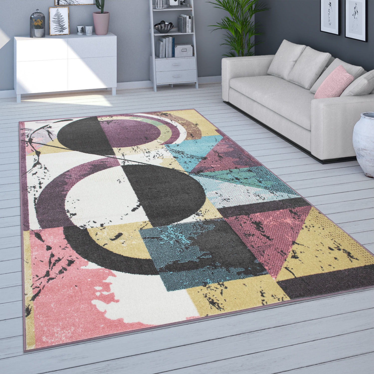 Paco Home Teppich "Petit 484" rechteckig 13 mm Höhe Kurzflor, modernes abst günstig online kaufen