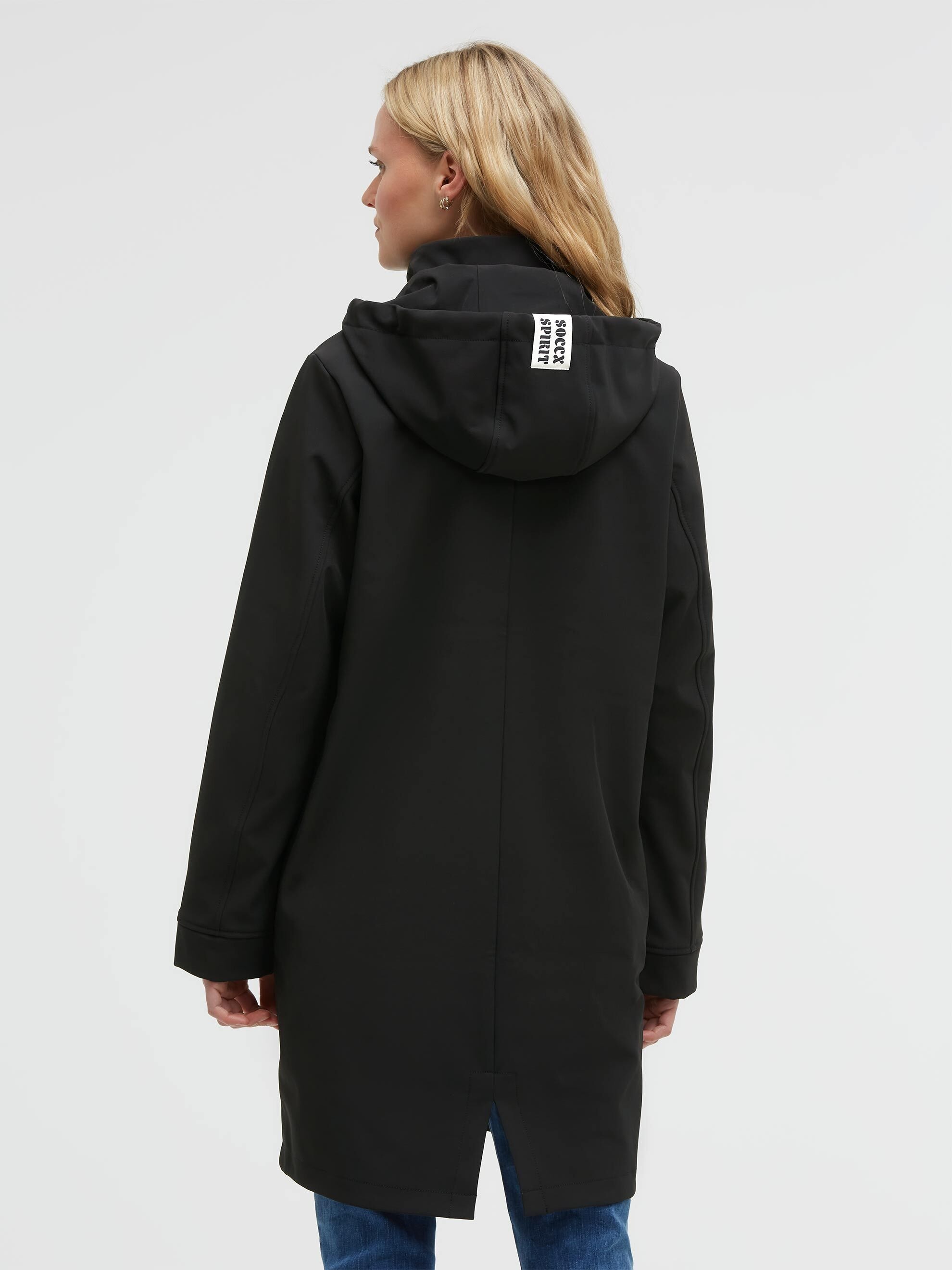 SOCCX Softshelljacke mit Kapuze mit Reißverschluss an den Einschubtaschen
