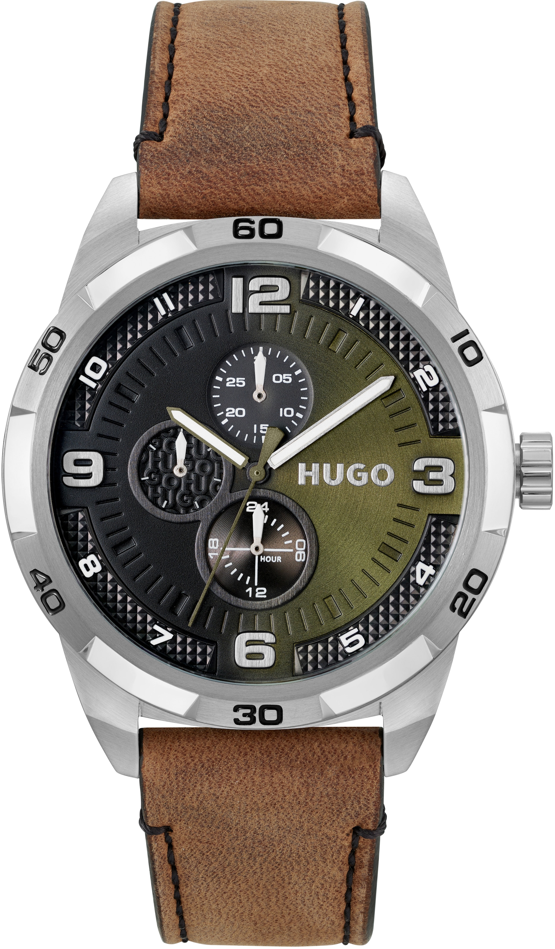 HUGO Multifunktionsuhr »#GRIP, 1530274«, Quarzuhr, Armbanduhr, Herrenuhr, Datum