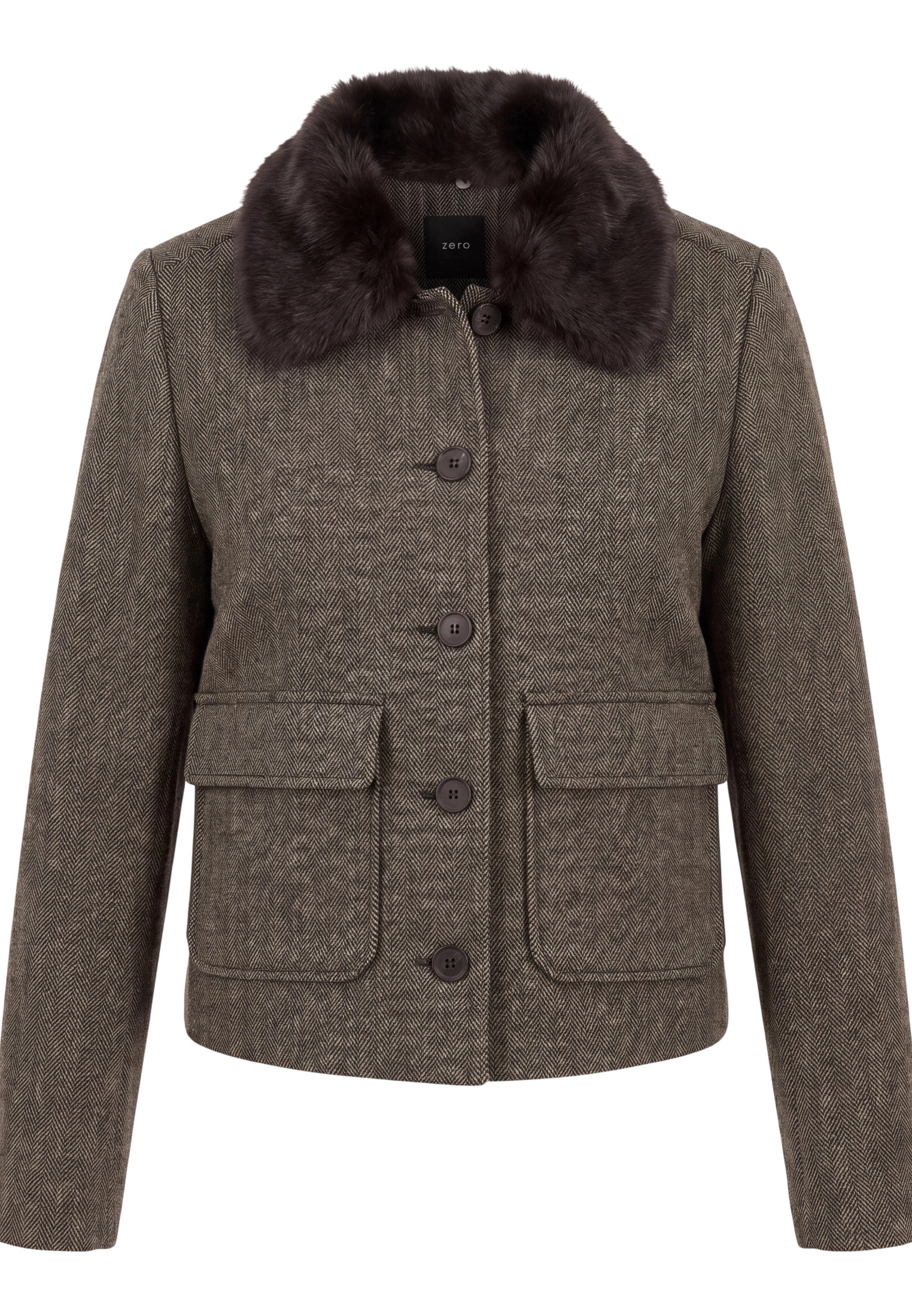 Zero Jackenblazer »Damen mit Kunstfellkragen« Material