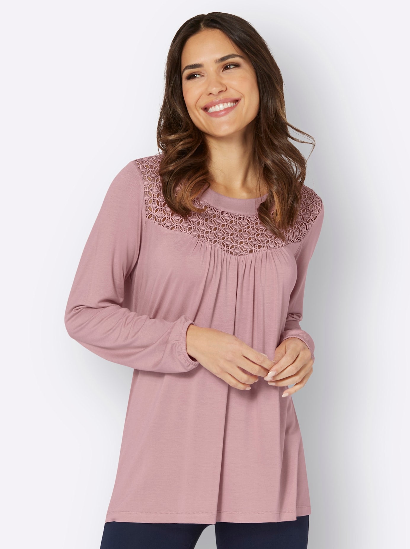 Classic Basics Spitzenshirt "Langarm-Shirt" 1 Stk. tlg. günstig online kaufen