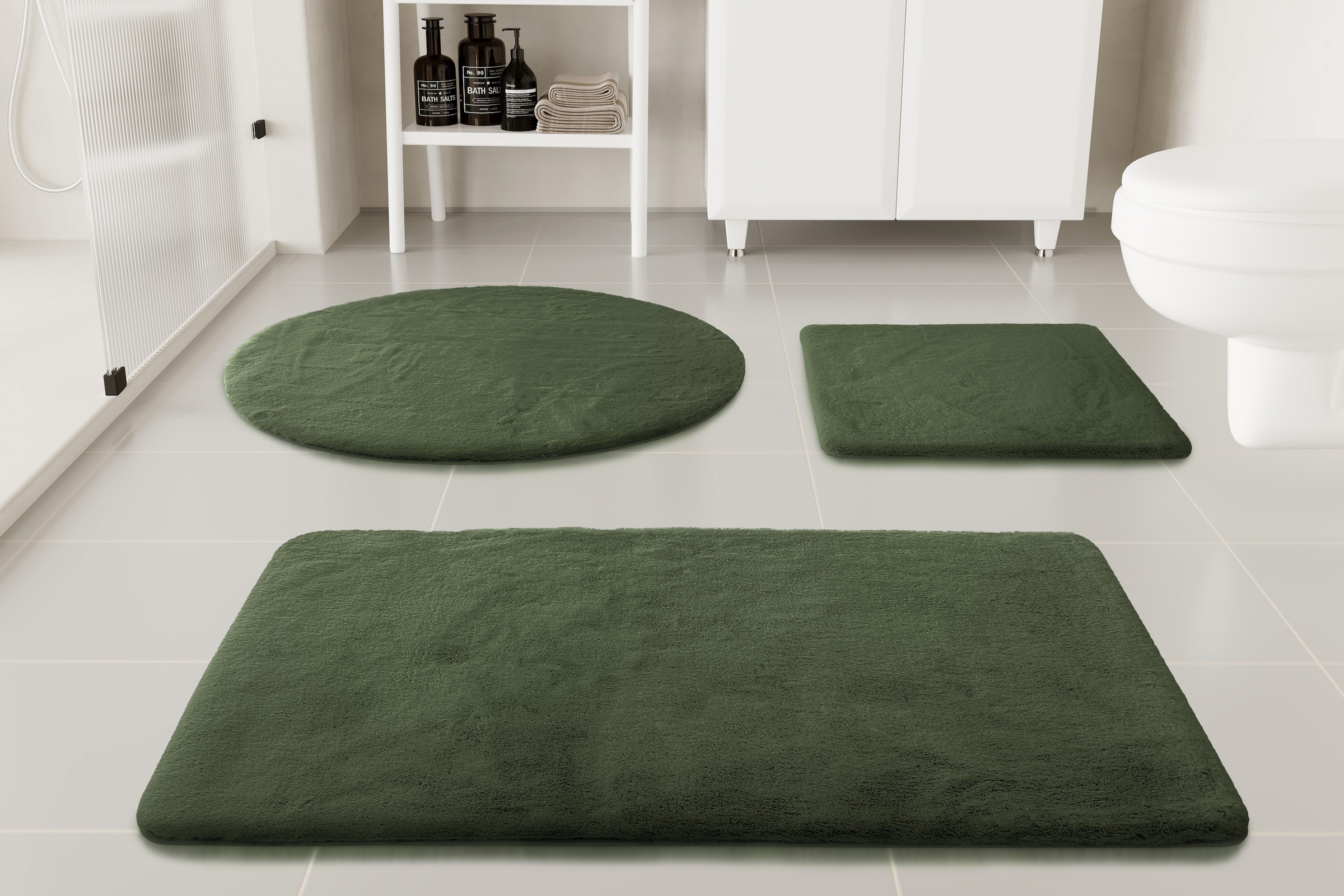 OTTO home Badematte »Lennja« Höhe 25 mm rutschhemmend beschichtet fußbodenheizungsgeeignet Badteppich, getuftet, Uni, antirutsch, flauschig  wie Kaninchenfell