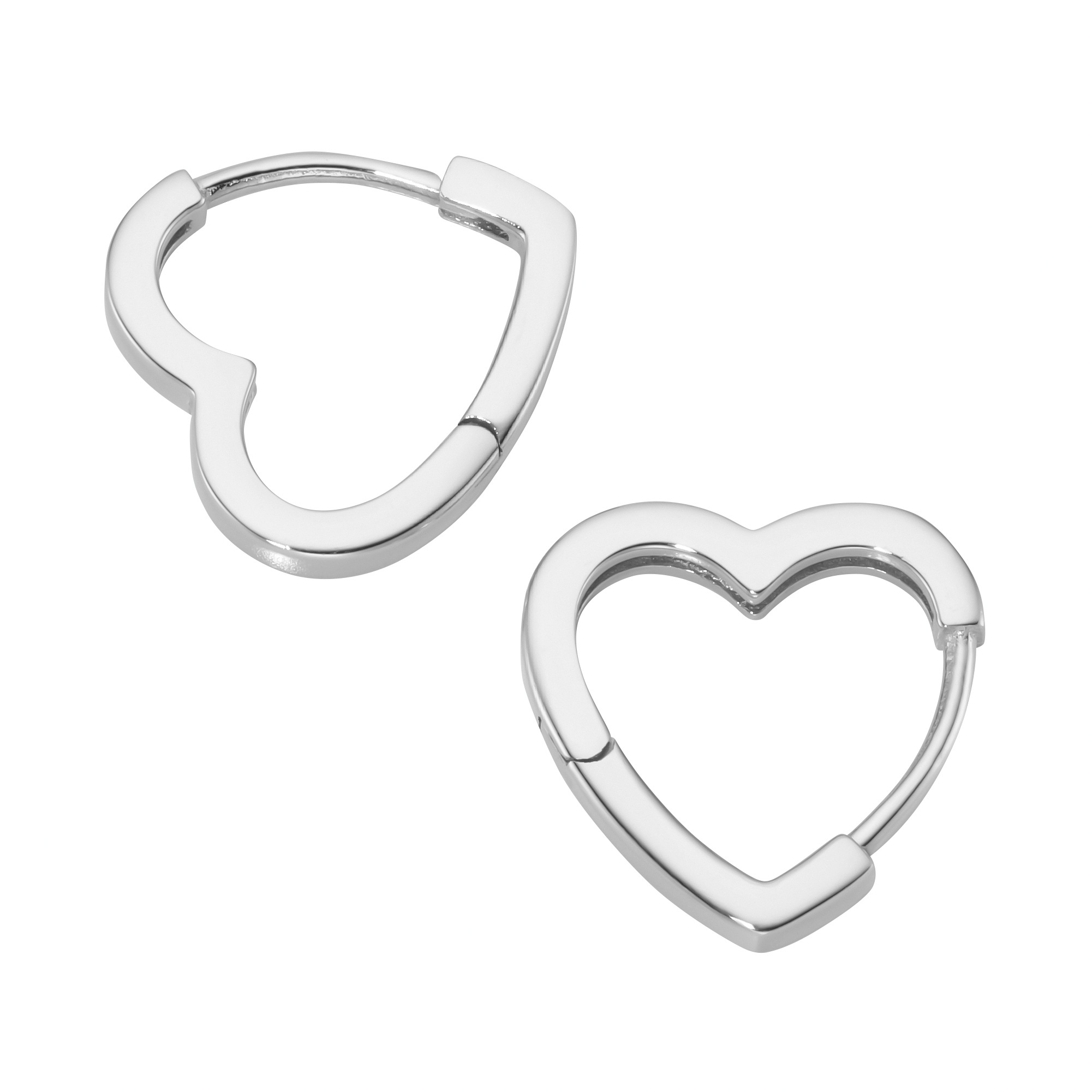 Smart Jewel Paar Creolen »in Herzform, Silber 925«