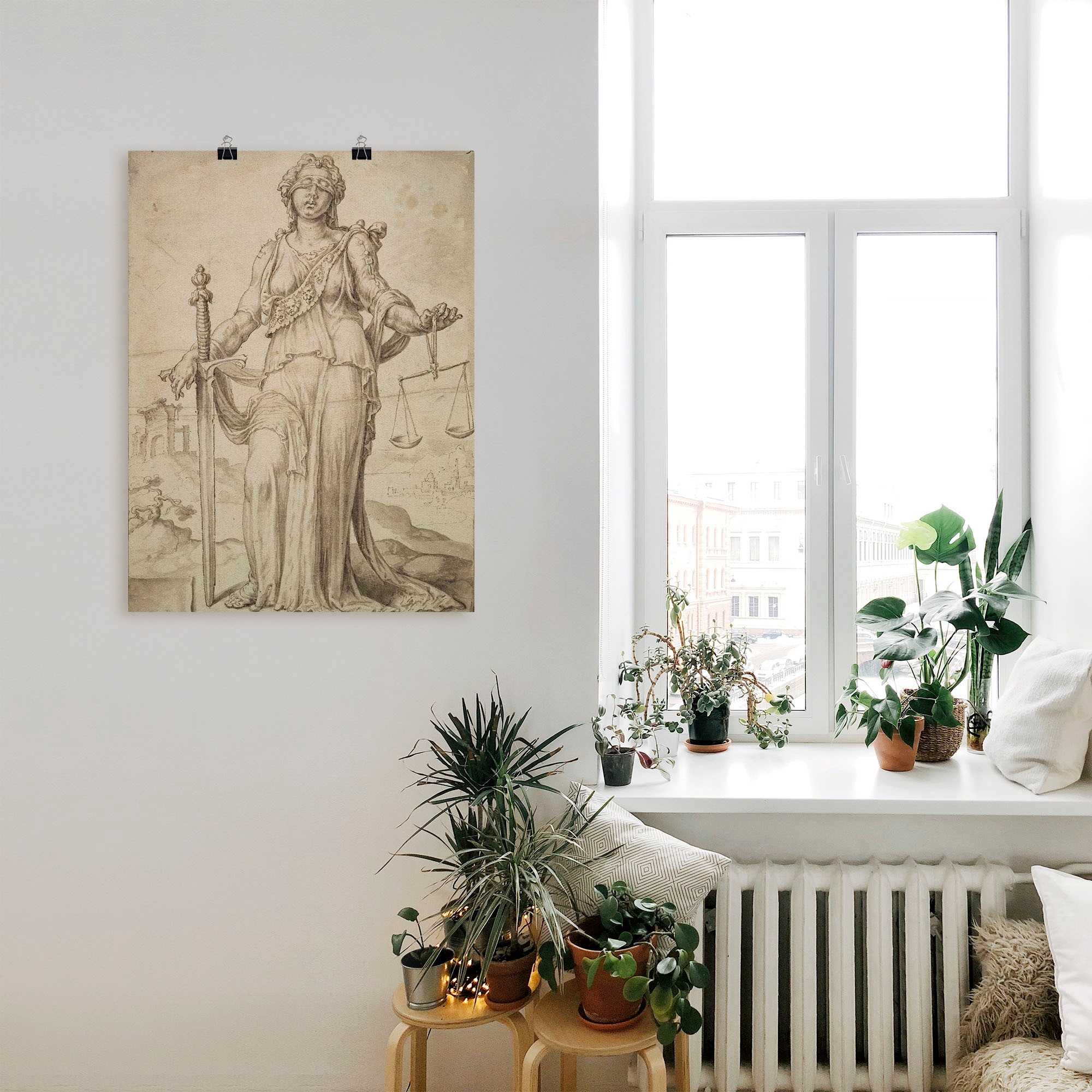 Artland Wandbild »Justitia.«, Frau, (1 St.), als Leinwandbild, Wandaufkleber oder Poster in versch. Größen