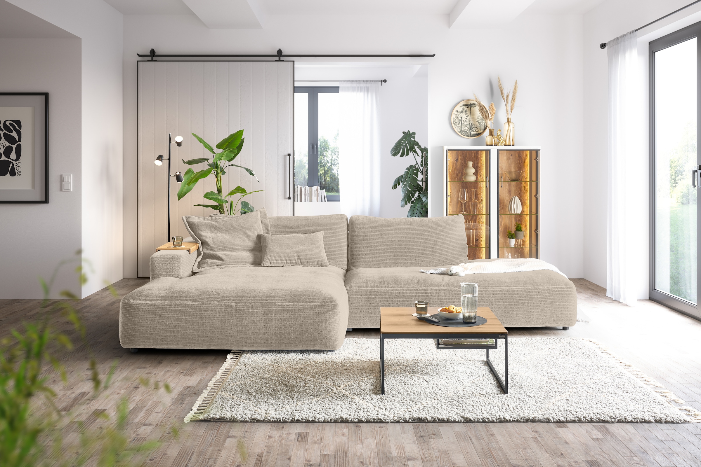 Musterring Ecksofa »Lucia«, verschiedene Farben, großer Longchair mit Armlehne, B330 x T190 cm