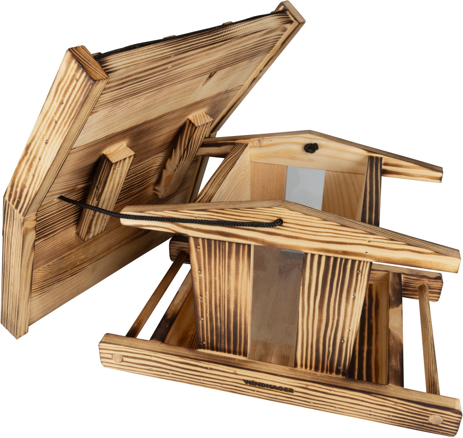 Windhager Vogelhaus "Canteen XL, Vogelfuttersilo aus massiven Kiefernholz" Futterstation inkl. Aufhängung, Füllvolumen ca. 4 Liter