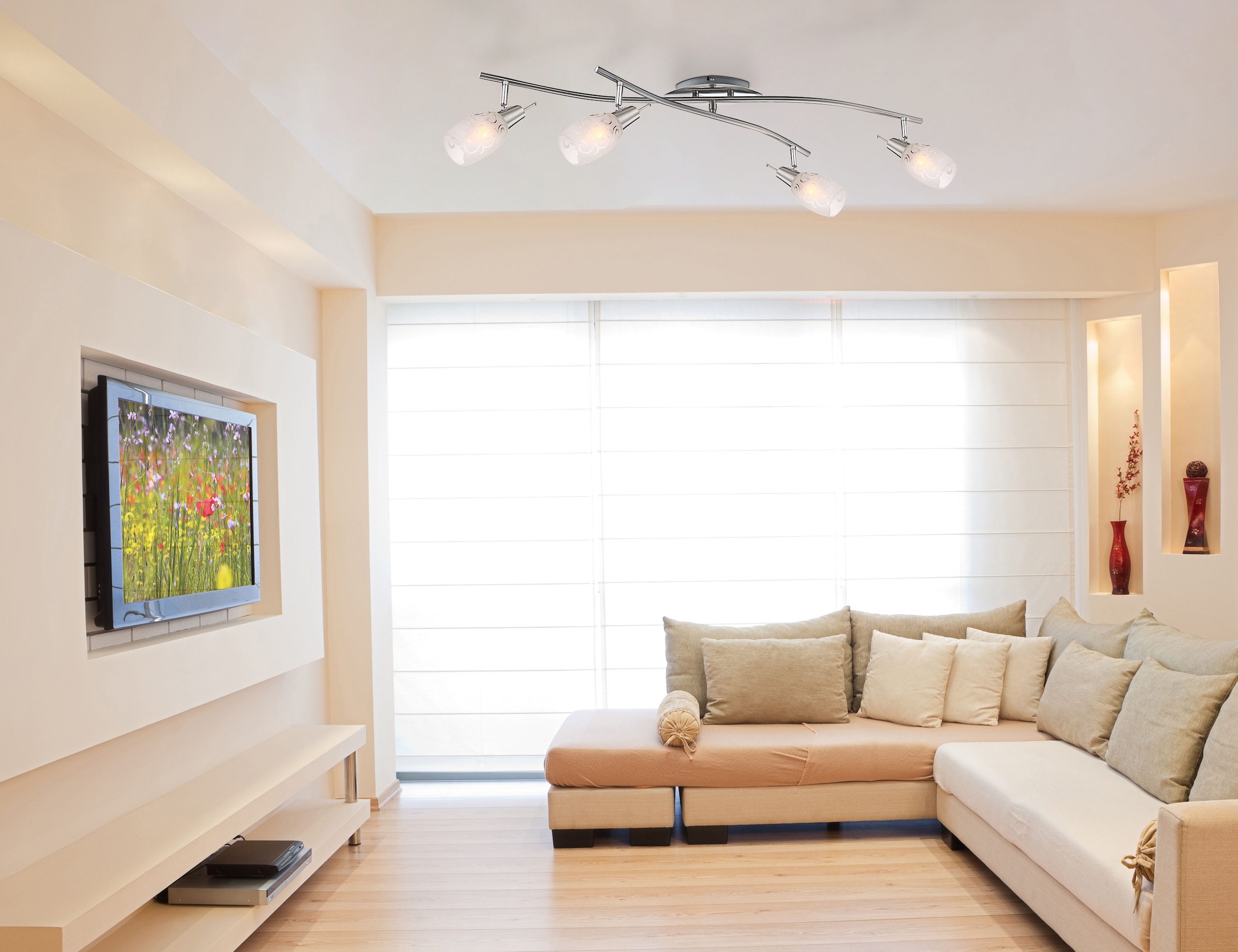 GLOBO LIGHTING Deckenstrahler »FLORITA«, Leuchtmittel E14 | ohne Leuchtmittel, Deckenspot/Flur/Wohnzimmer/Schlafzimmer
