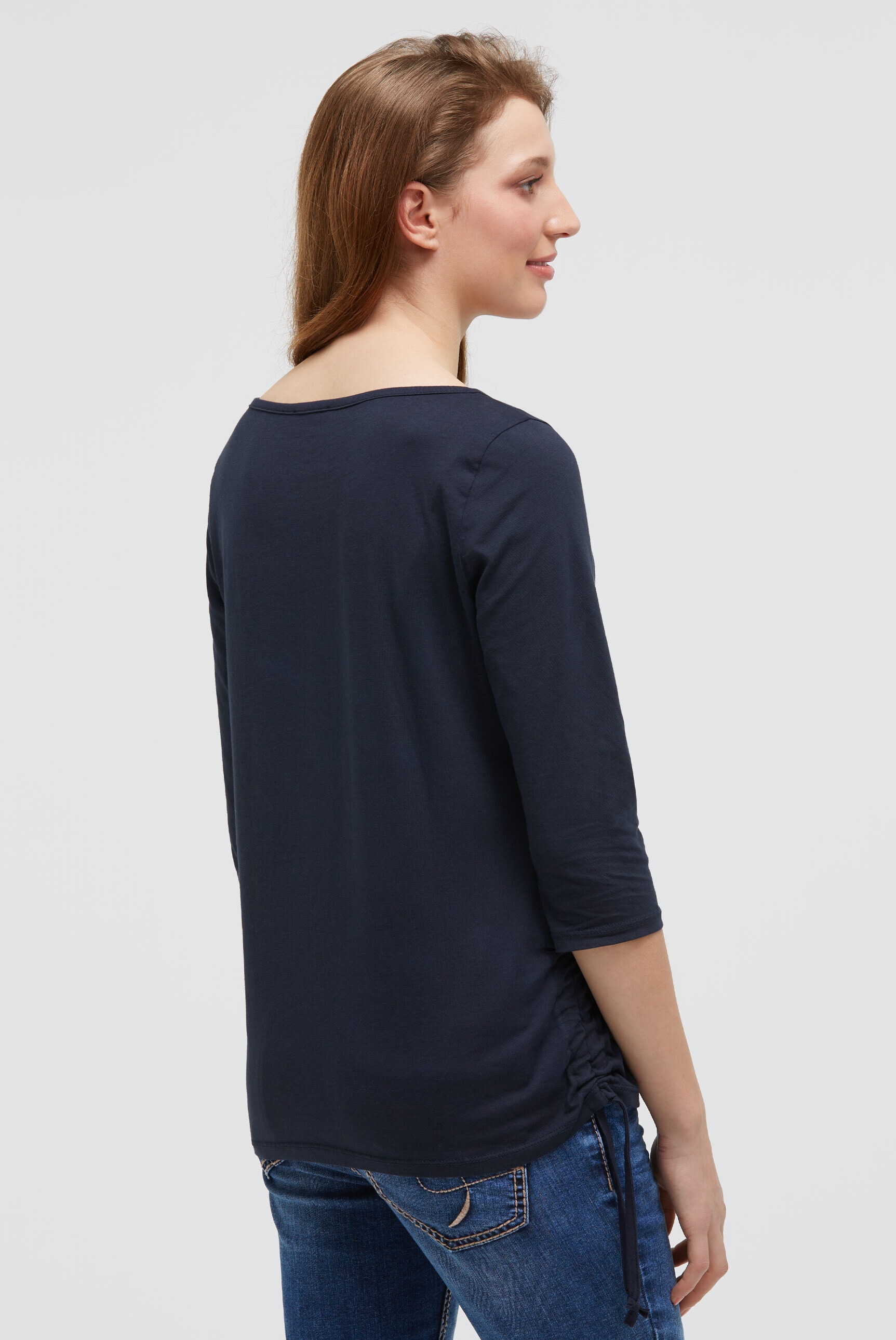 SOCCX 3/4-Arm-Shirt mit Bindeband am Saum