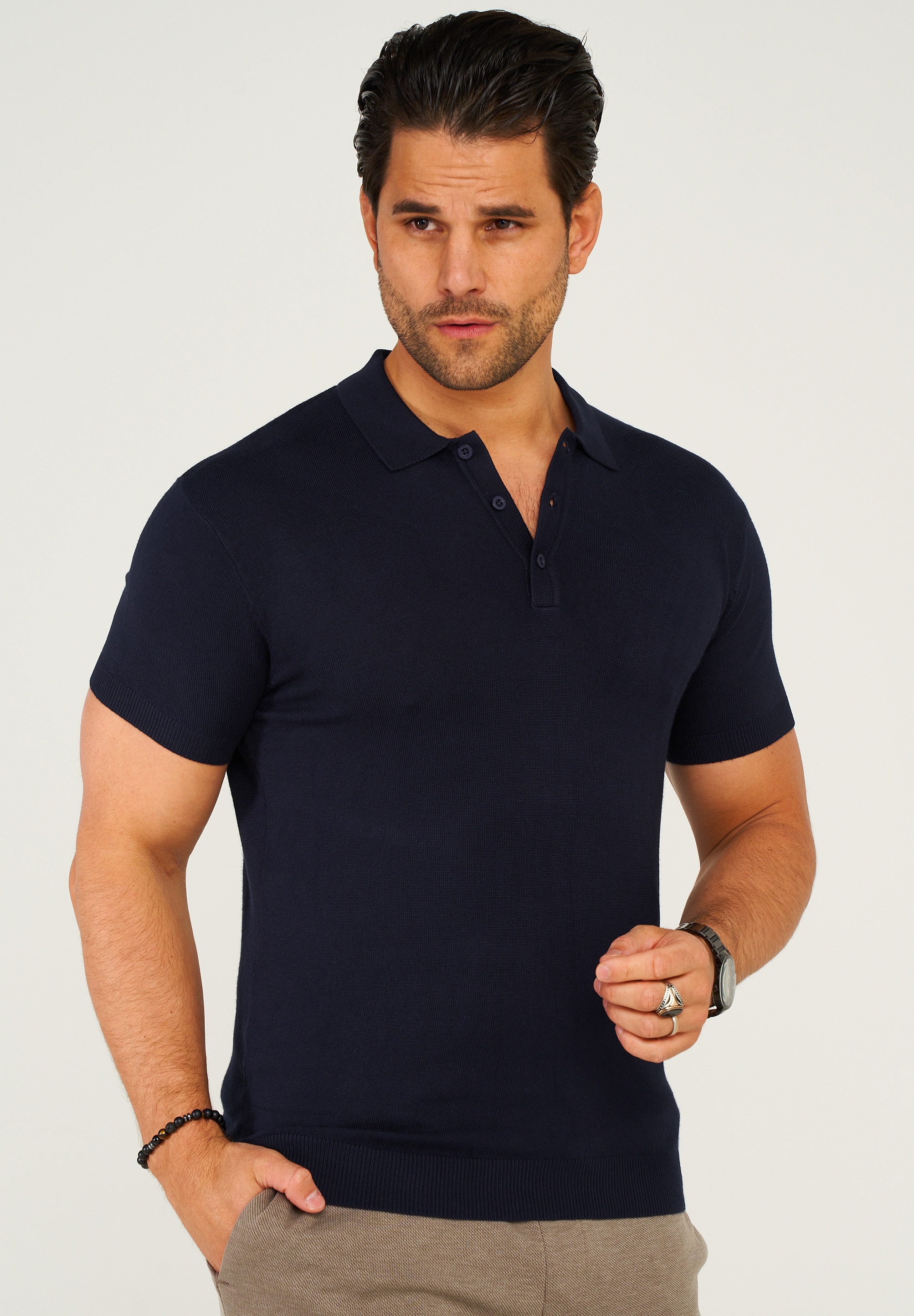 behype Poloshirt "KP-100 Knit Polo" im klassischen Design günstig online kaufen