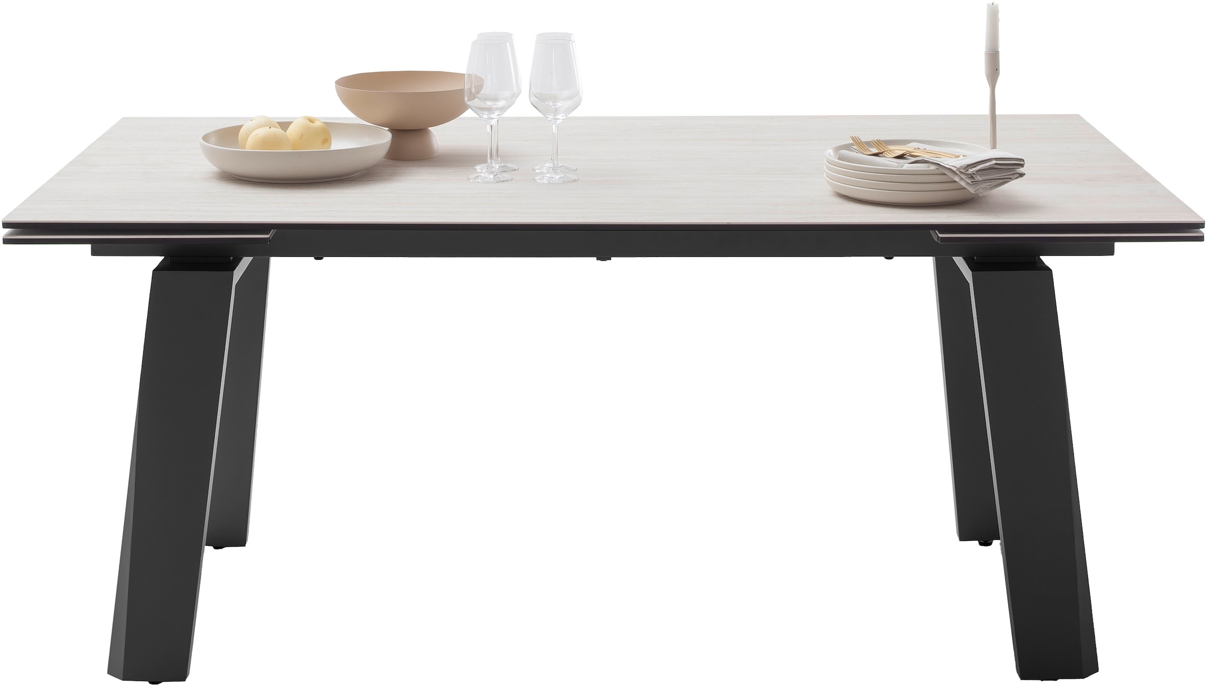 MCA furniture Esstisch »Kalamata« 1 Stk. tlg. Auszugstisch, Stirnauszug, Metallgestell, Keramik, Sicherheitsglas
