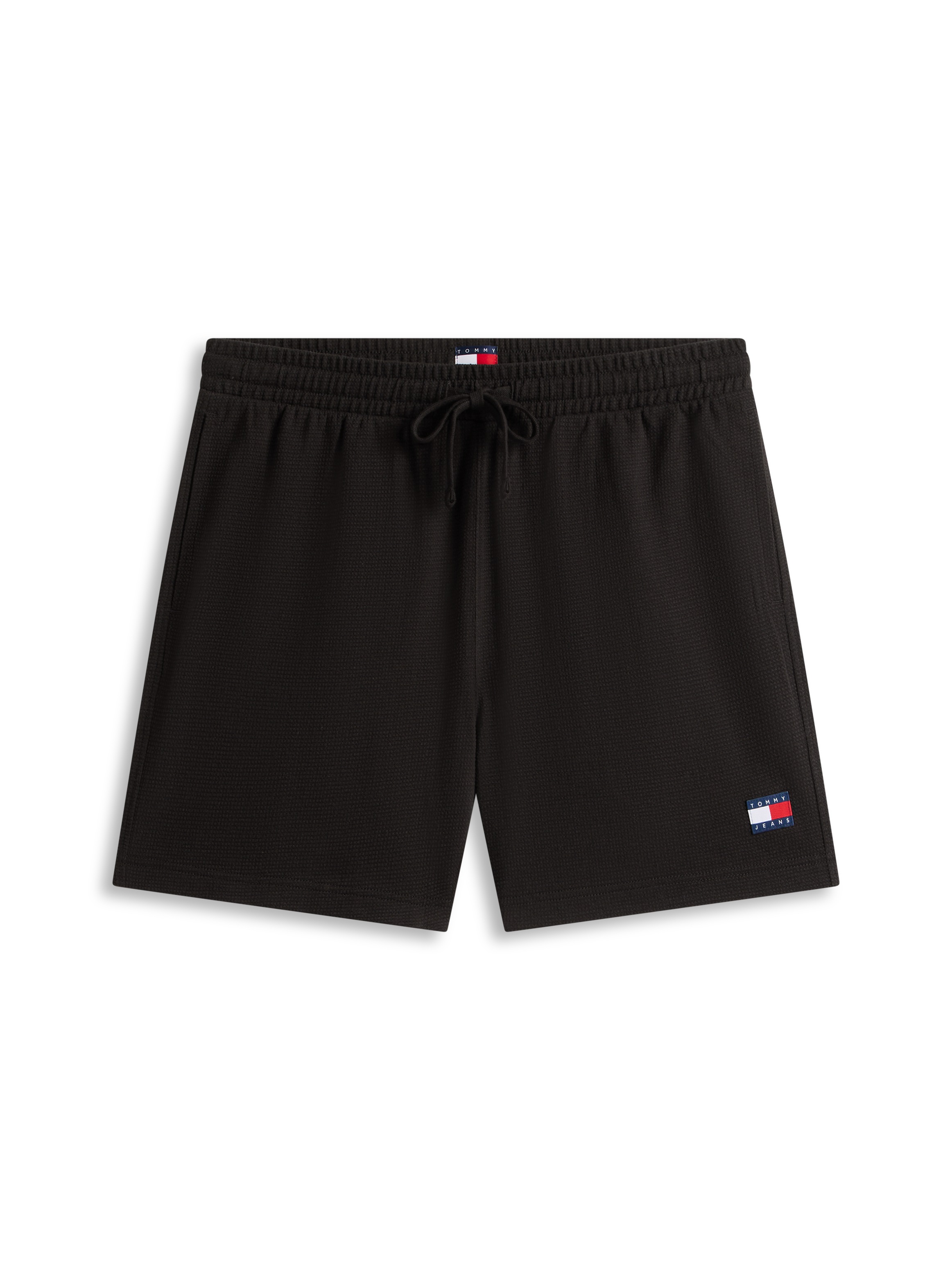 Shorts TOMMY JEANS "TJM WAFFLE BEACH", Herren, Gr. M, N-Gr, schwarz, Web, Obermaterial: 60% Baumwolle, 40% Polyester, unifarben, regular fit kurz, Hosen Shorts, Regular fit mit elastischem Bund 4