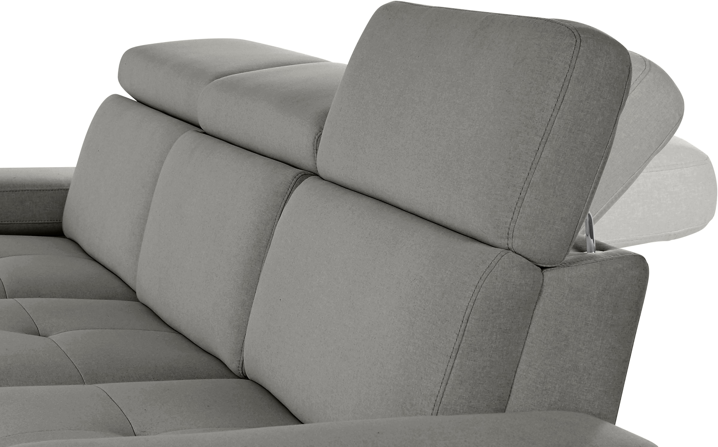 Places of Style Ecksofa »Kilado, L-Form,«, mit Relaxfunktion, verstellbarer Armlehne, Kopfteilverstellung