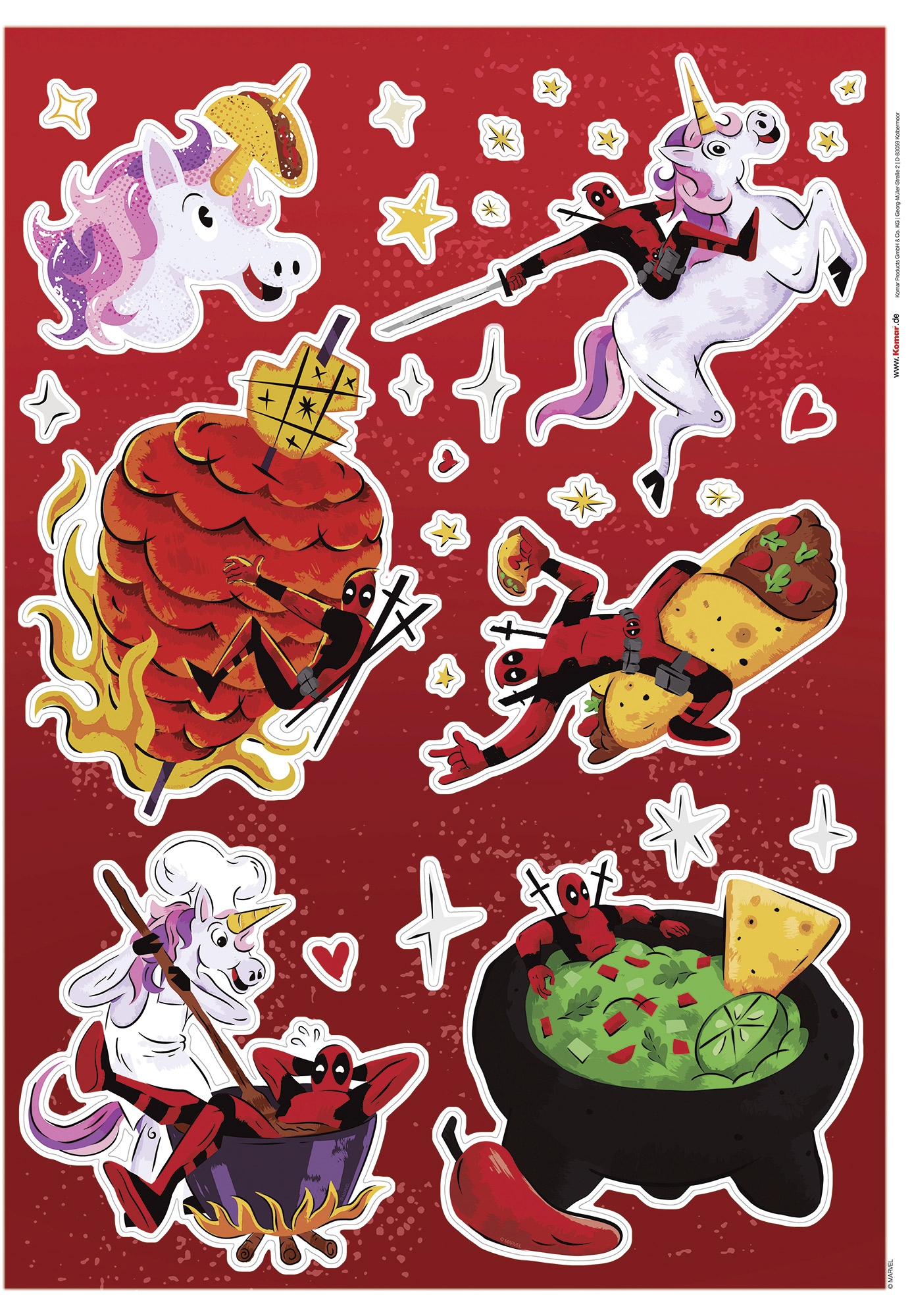Komar Wandtattoo »Marvel Deadpool Food«, (1 St.), 50 x 70 cm (Breite x Höhe) - Kinderzimmer, Wandsticker