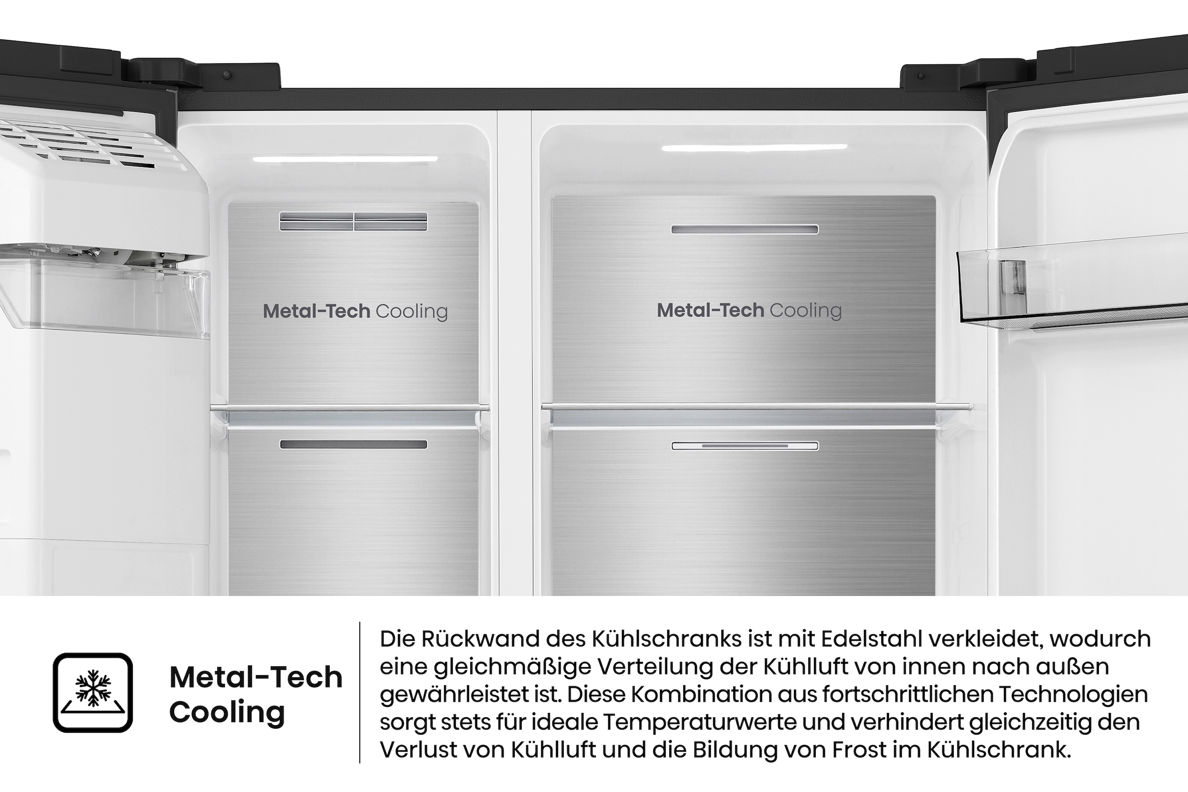 Hisense Side-by-Side »MS91528FC« 178,6 cm hoch 91,1 cm breit mit Wasser-/Eisspender, kein Festwasseranschluss dank Tank