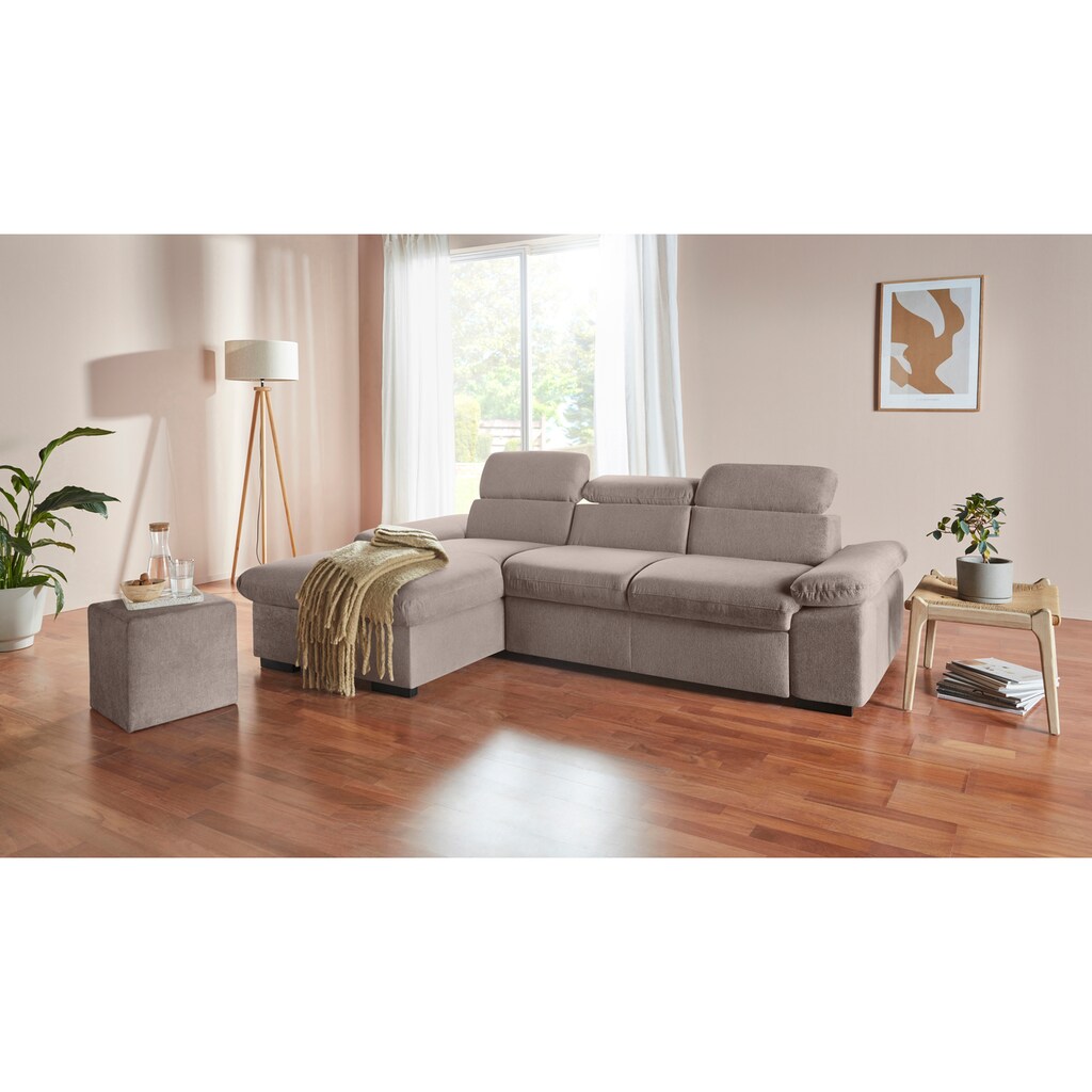 COTTA Ecksofa »Lola L-Form«, (Set, mit Hocker)