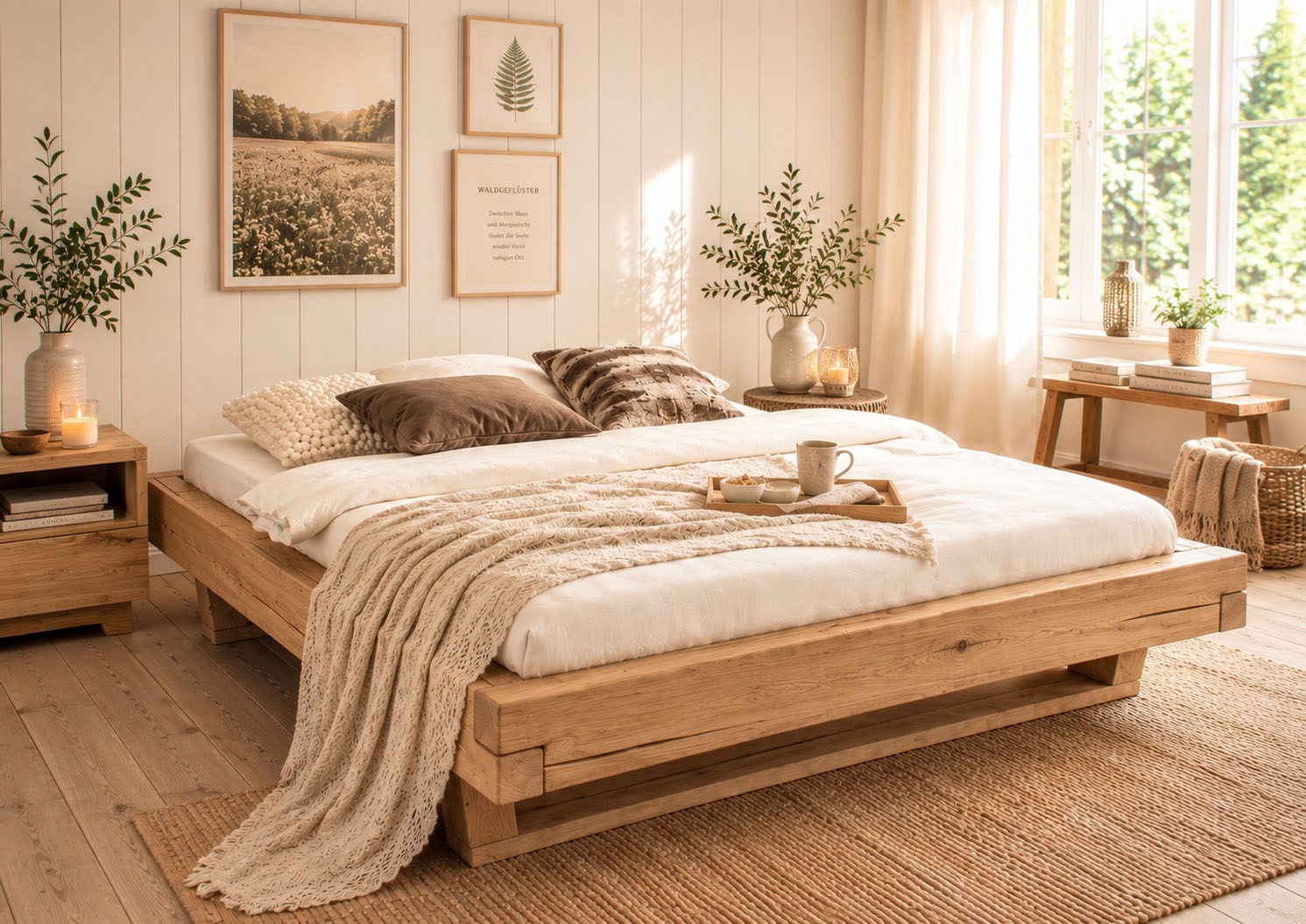 OTTO home Massivholzbett "Ultima, hohe Belastbarkeit, Futonbett ohne Kopfteil" 3 Stk. tlg. aus Eiche oder Fichte, FSC-zertifiziert, in vielen Breiten