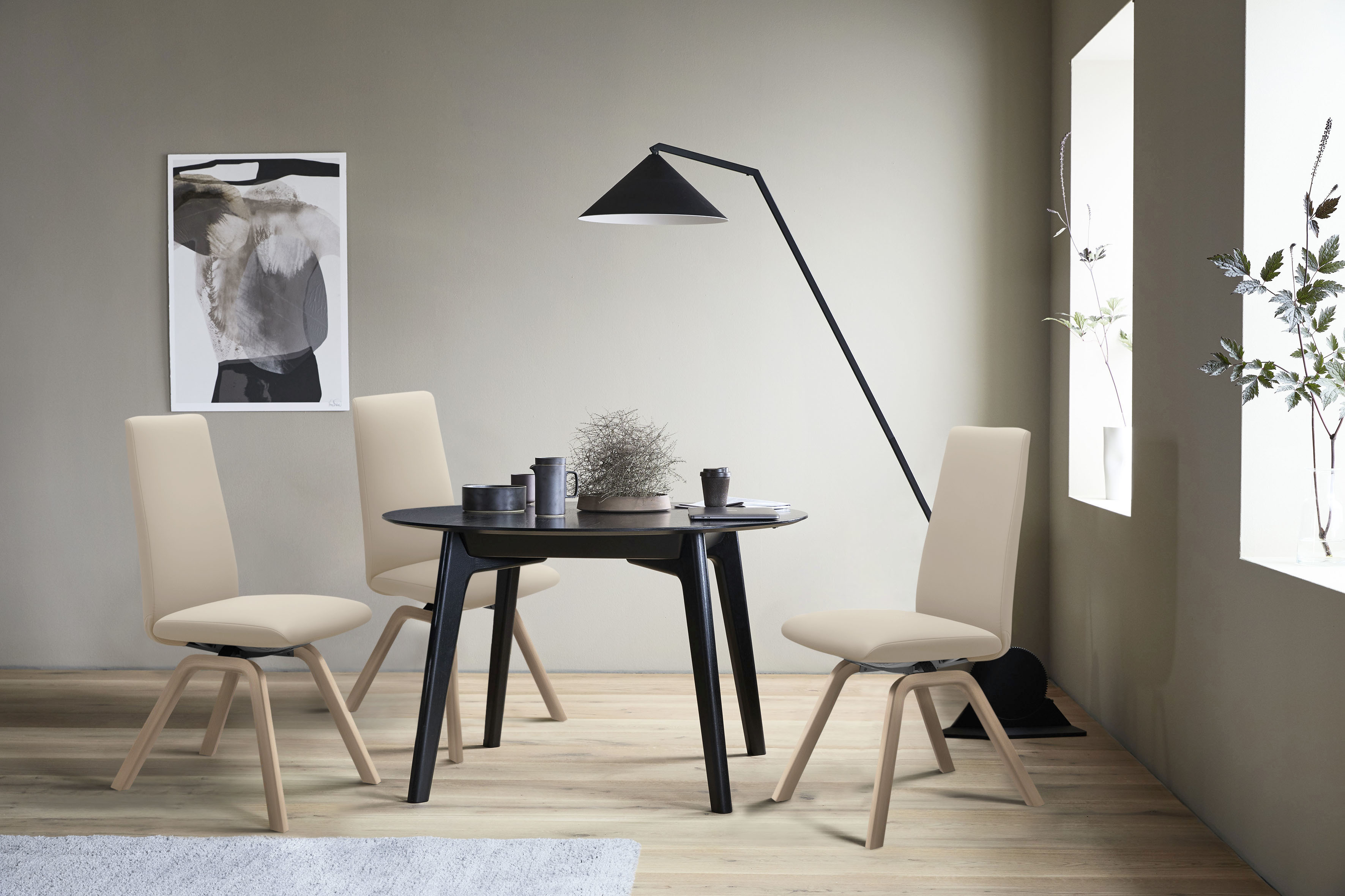 Stressless Polsterstuhl "Laurel" () High Back, Größe L, mit schräggestellten Beinen in Schwarz