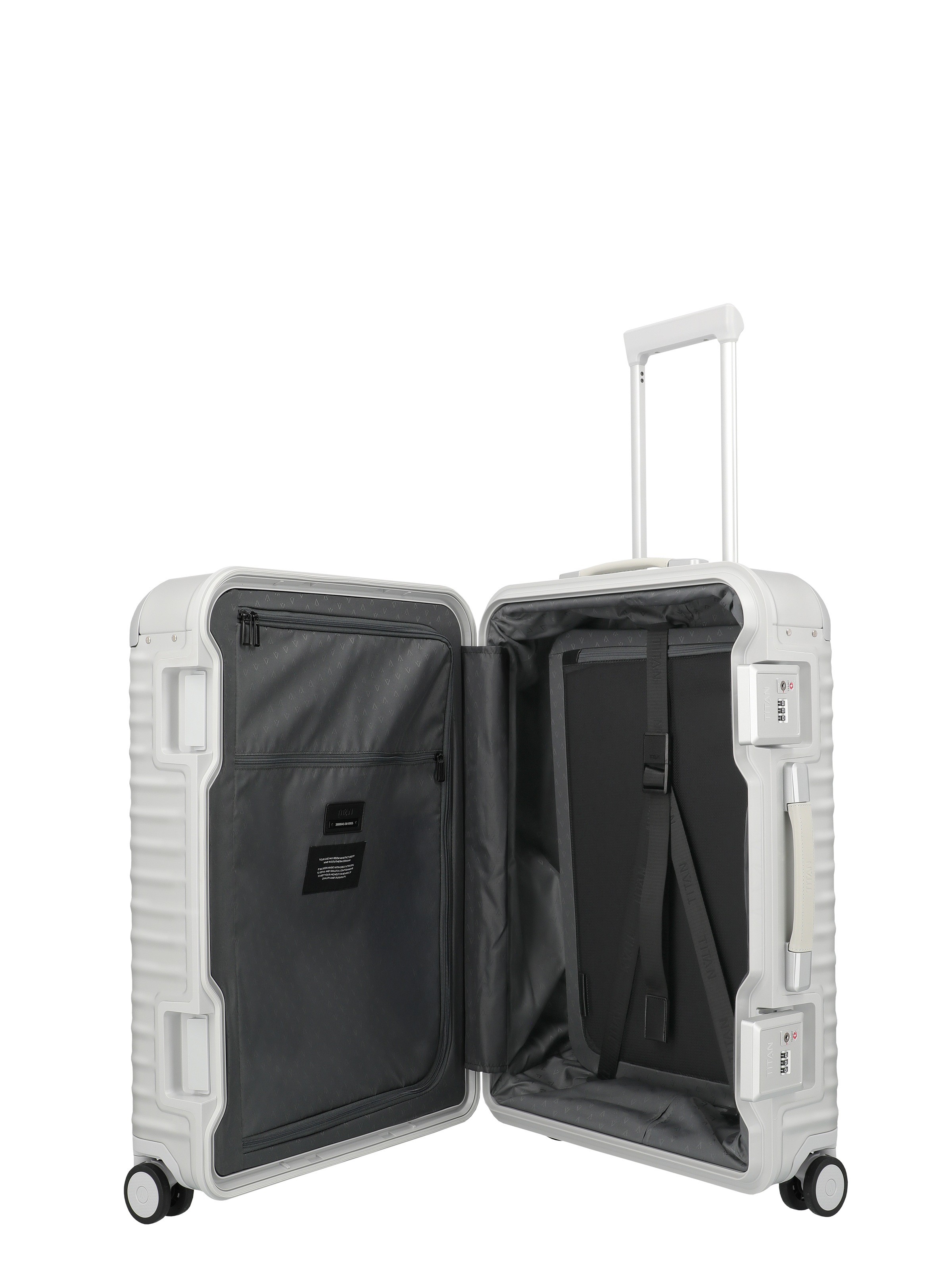 TITAN® Trolley »ETERNITY Aluminium Koffer Premium« 81 l 4 Rollen mit TSA-Rahmenverschluss, Smart Frame, Flüsterrollen – Made in Germany