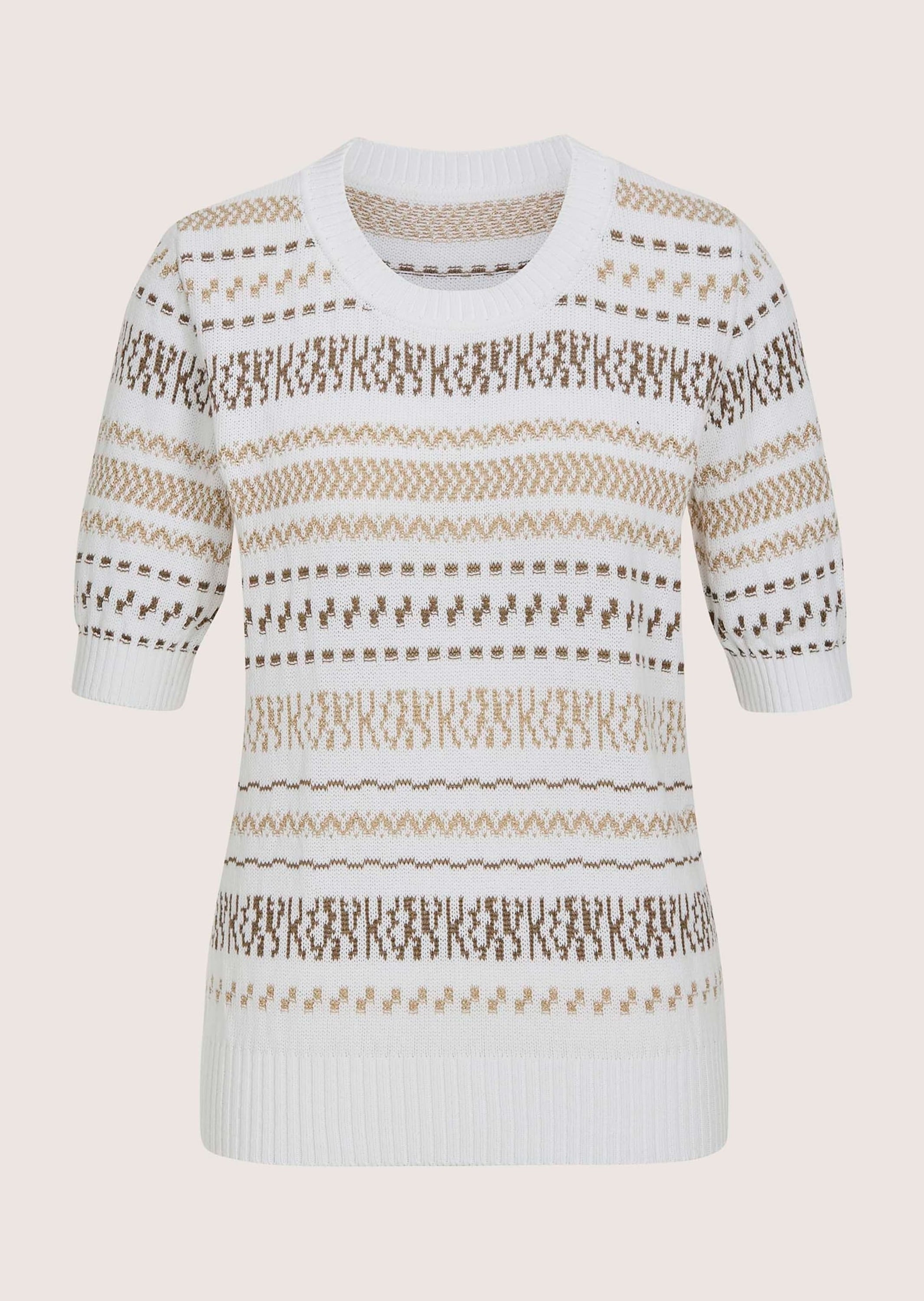 MADELEINE Longpullover "Strickpullover Jacquardpullover mit Glanzeffekt" Fe günstig online kaufen