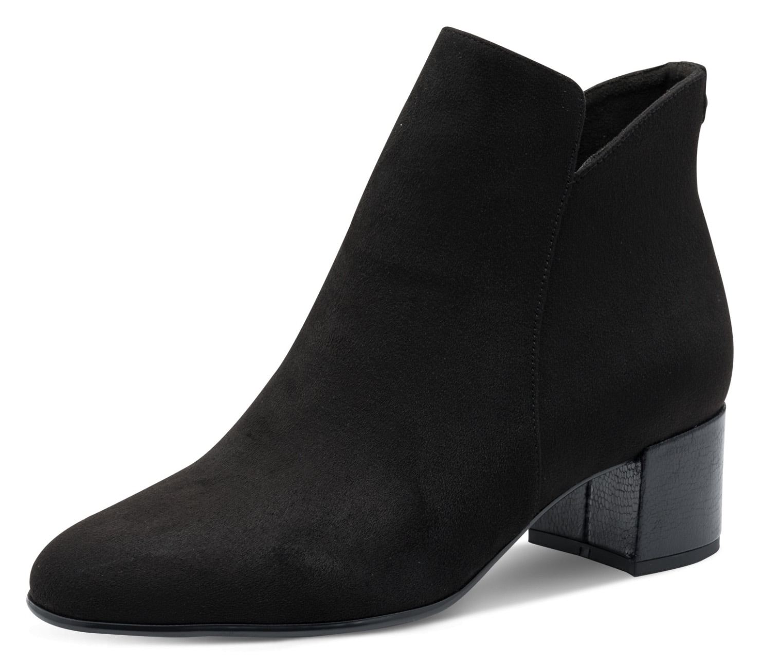 Tamaris Stiefelette Ankleboot, Stiefelette mit dekorativem Knopf, schmale Form