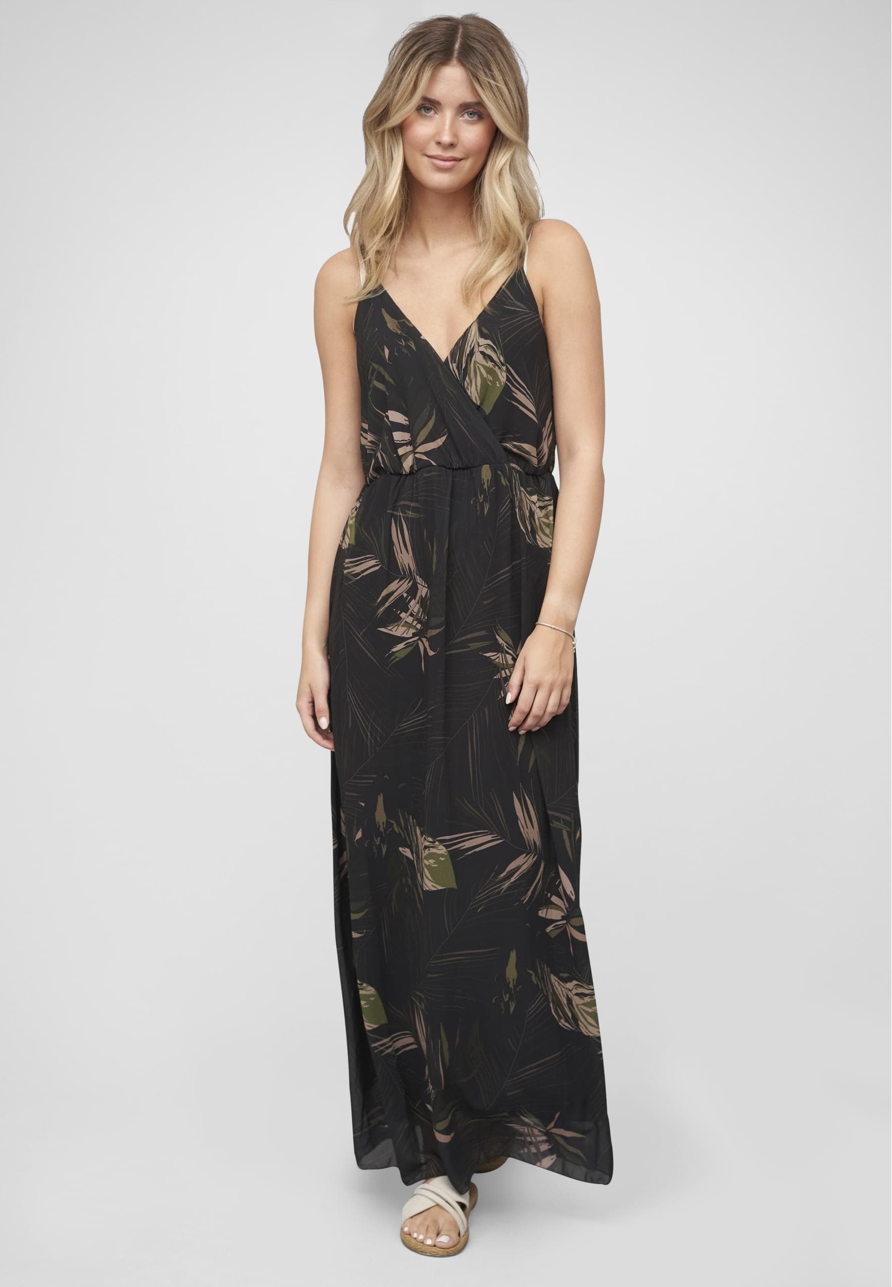 CLOUD 5IVE Shirtkleid »CLOUD 5IVE 2-Layered Maxi-Dress Tropical Print« 1 Stk. tlg.