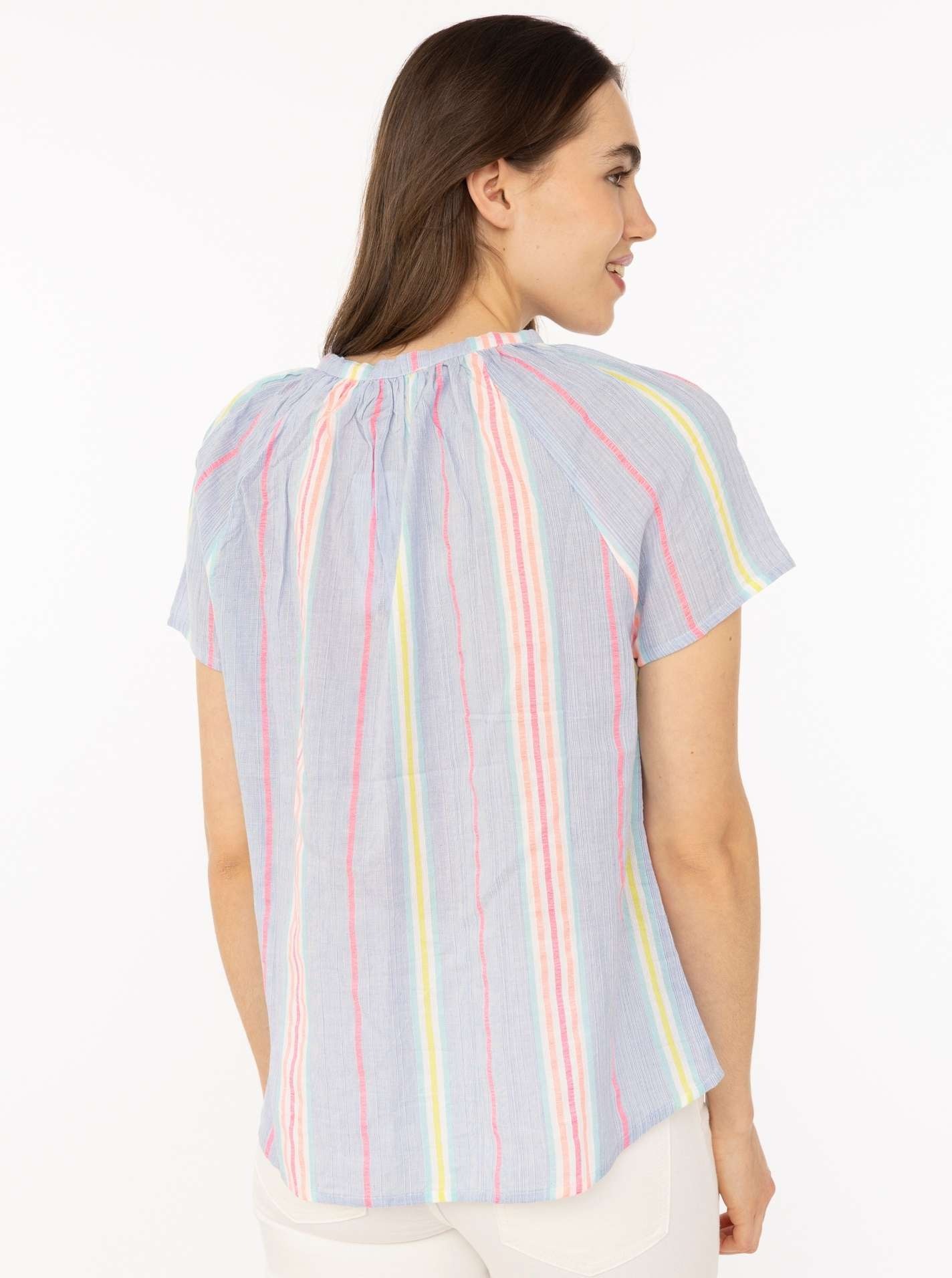 Zwillingsherz Kurzarmbluse ""Summer Stripes"" Streifen, Tunnelzug und Tasse günstig online kaufen