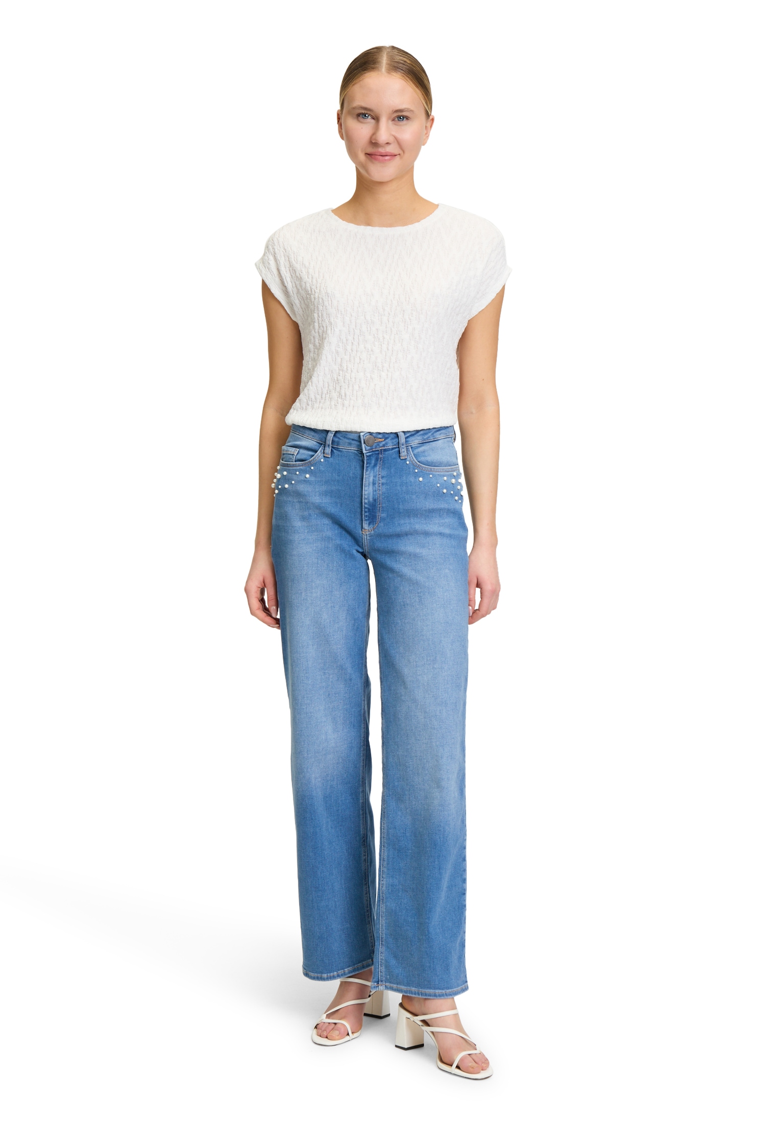 Betty&Co High-waist-Jeans »Betty & Co High Waisted-Jeans mit Perlen«